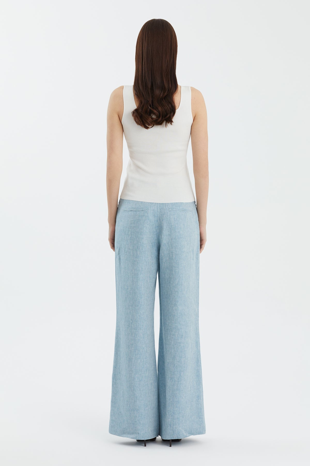 White Silk Blend Strap Knit