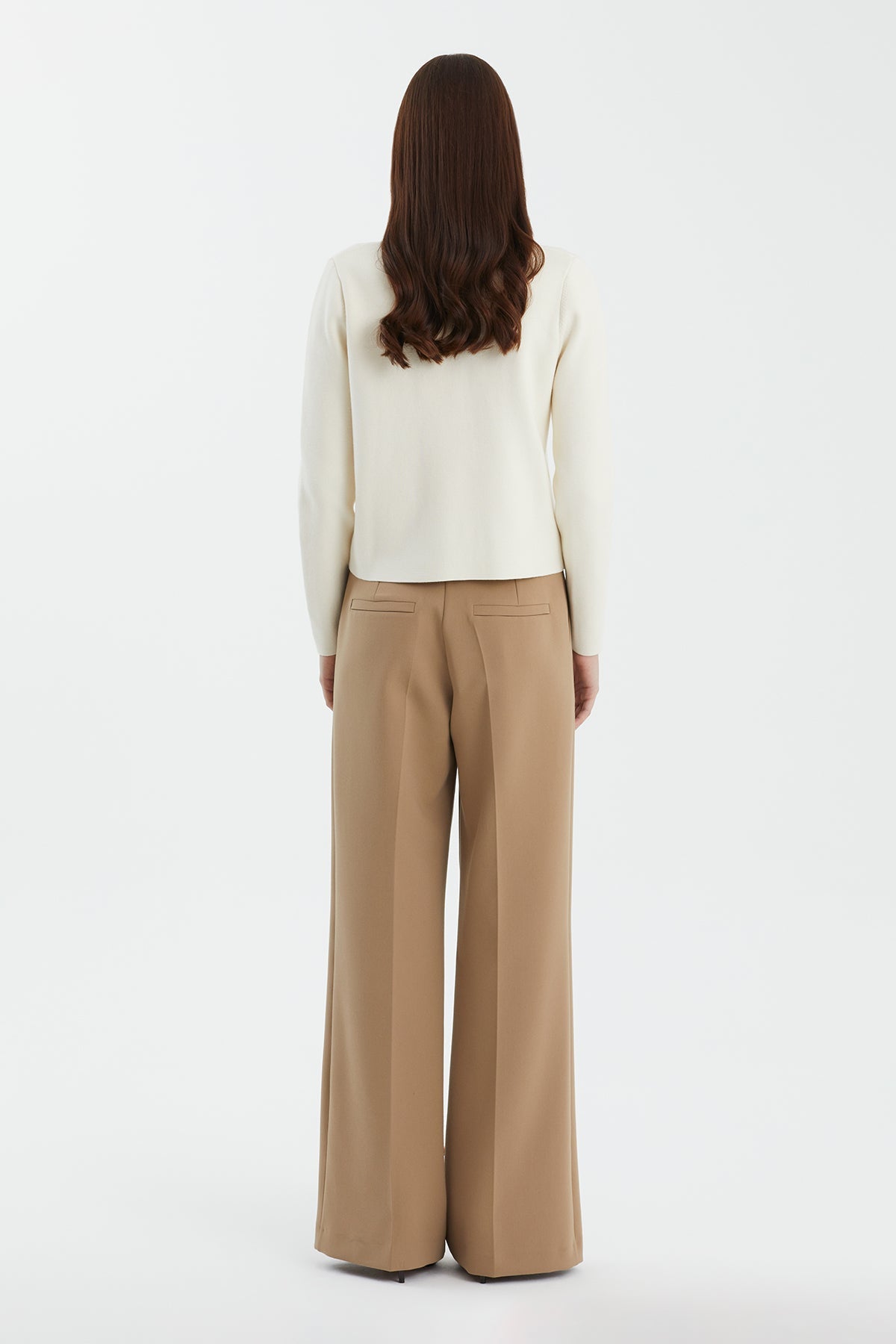 White Buttoned Polo Neck Knit