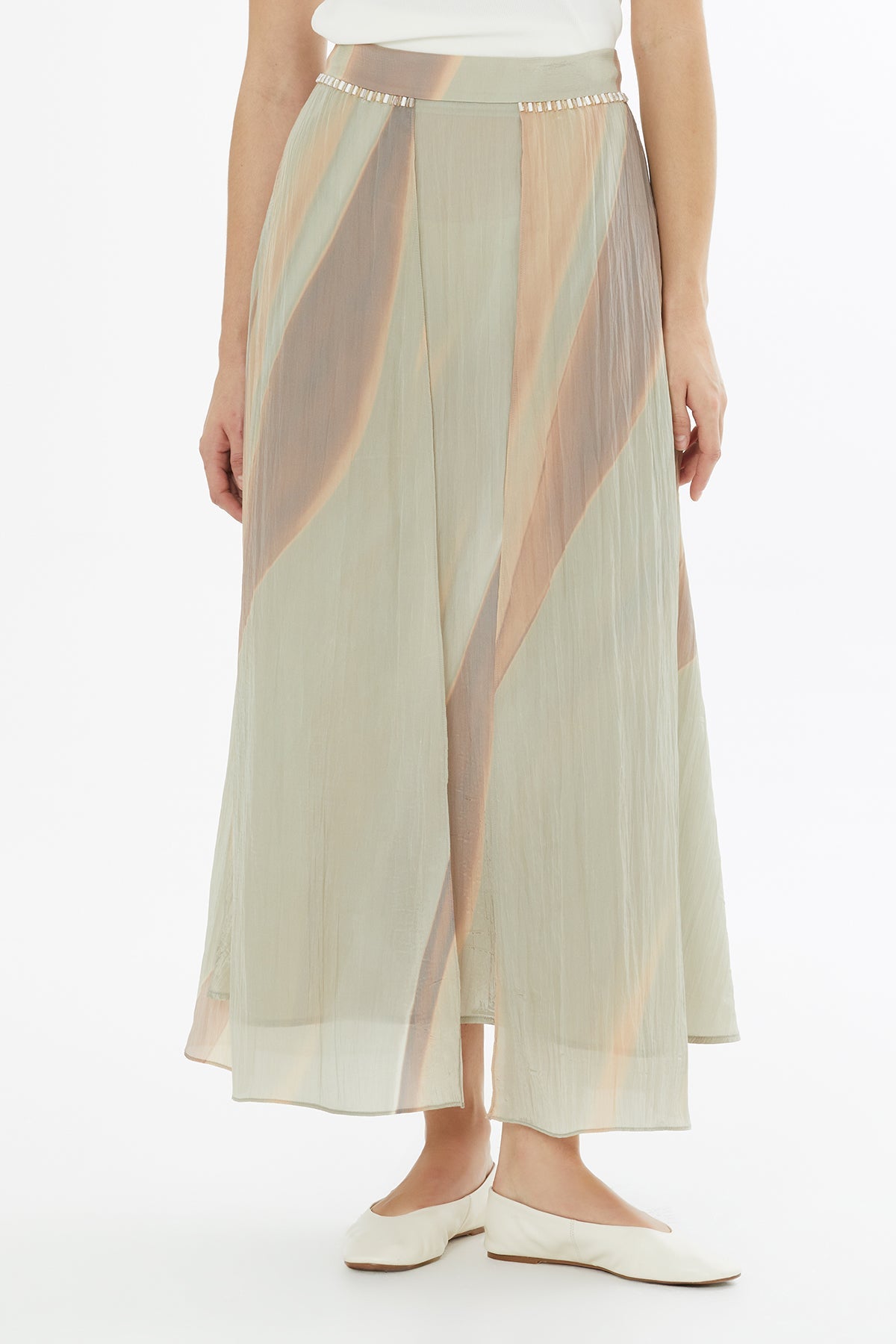 Embroidered Panelled Skirt