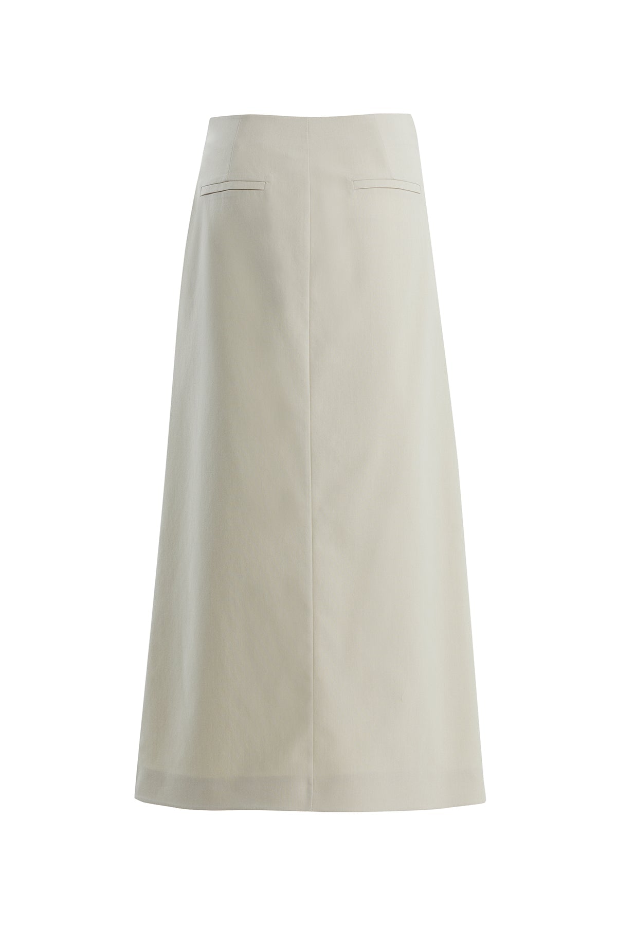 Ecru Front-Slit Maxi Skirt
