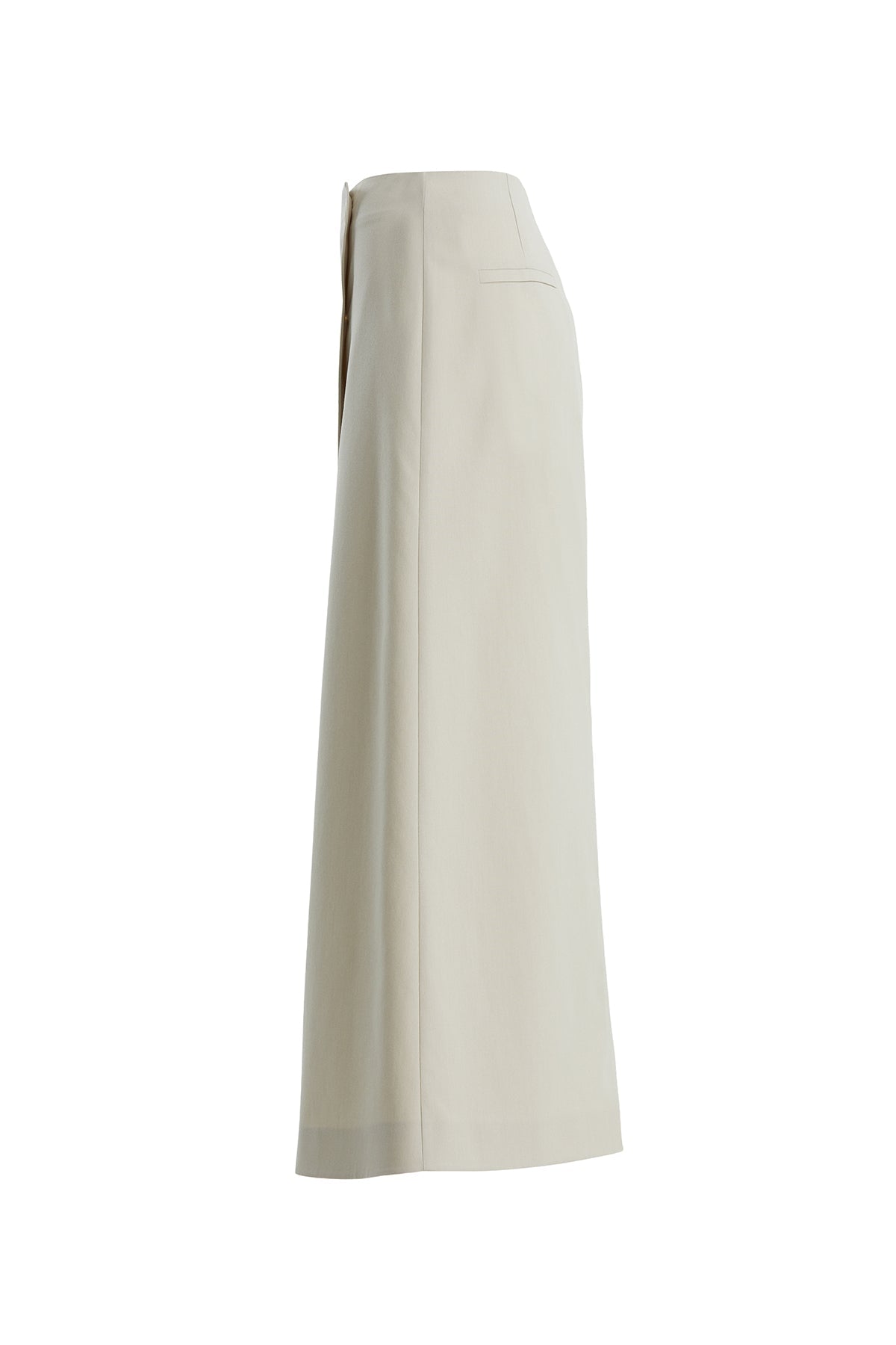 Ecru Front-Slit Maxi Skirt