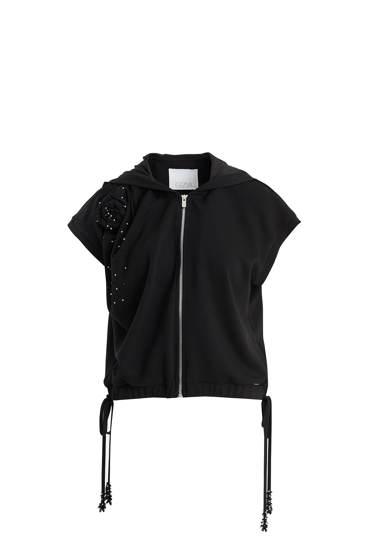 Black Rose Embroidered Sweatshirt