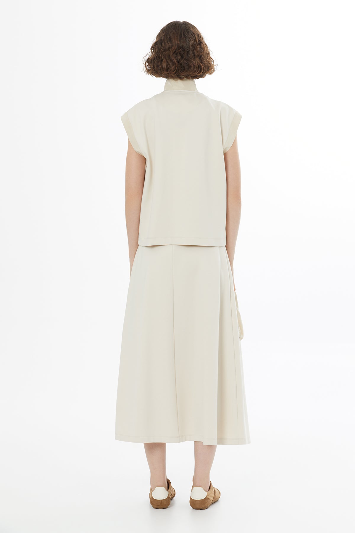 Beıge Logo Detail Gathered Sweatshirt