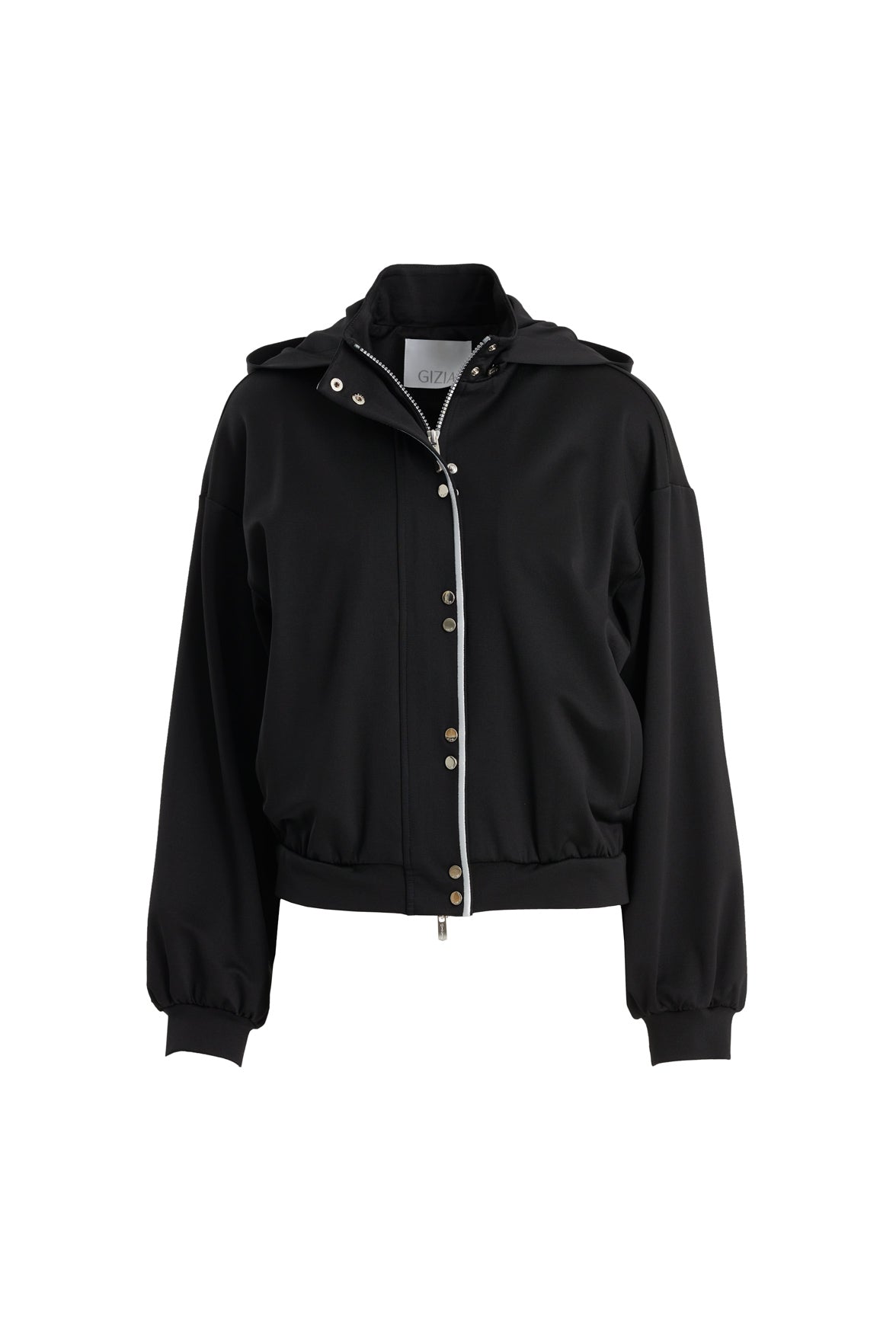 Black Embroidered Hooded Sweatshirt