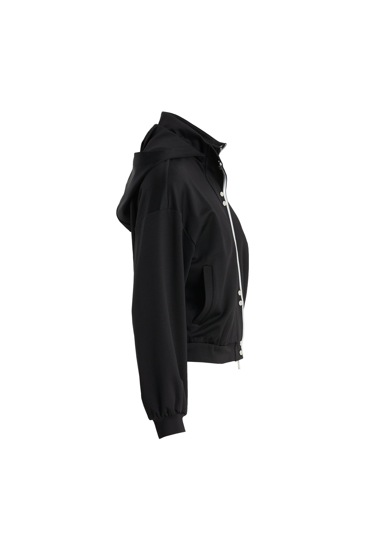 Black Embroidered Hooded Sweatshirt