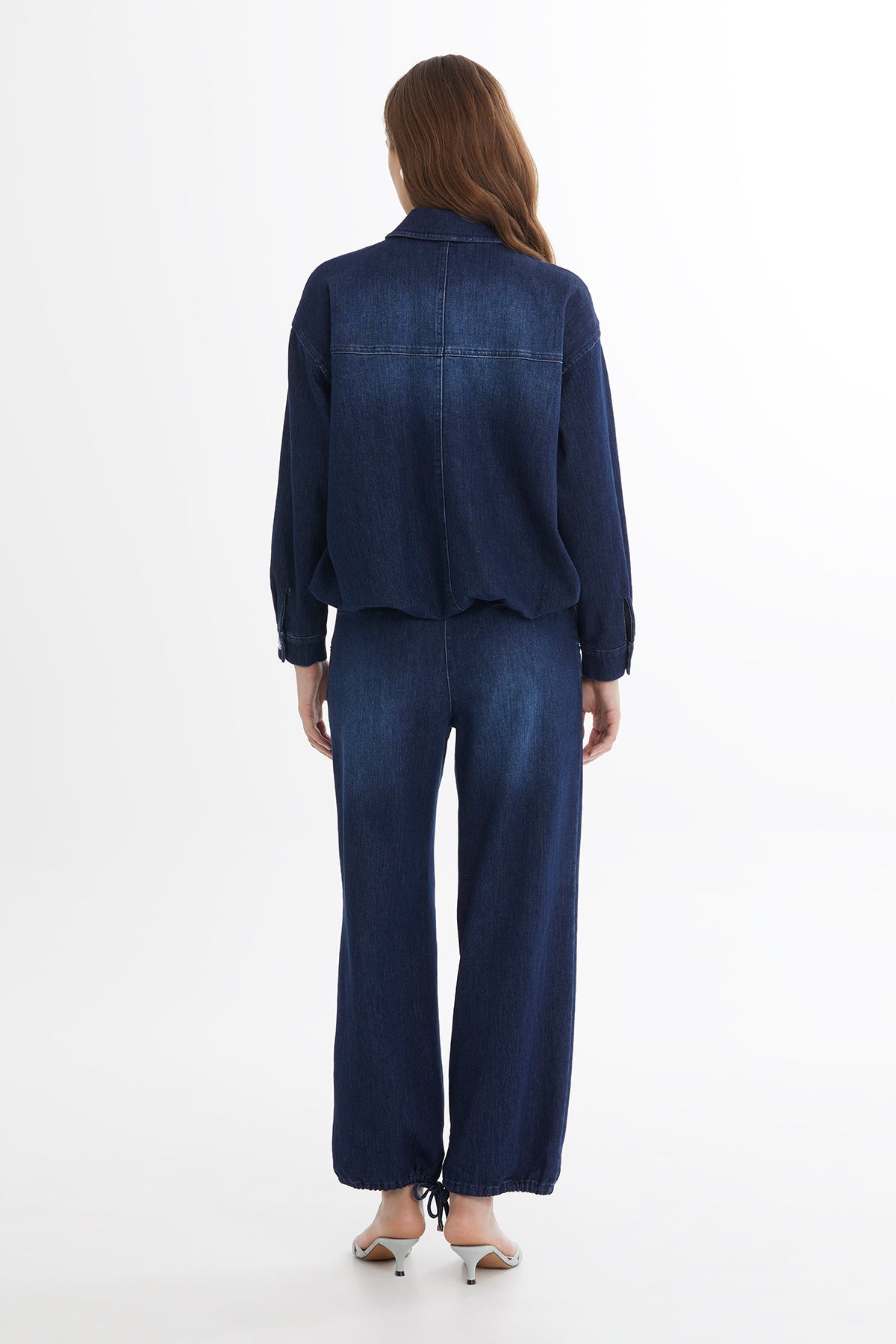 Blue Embroidered Buttoned Denim Jacket
