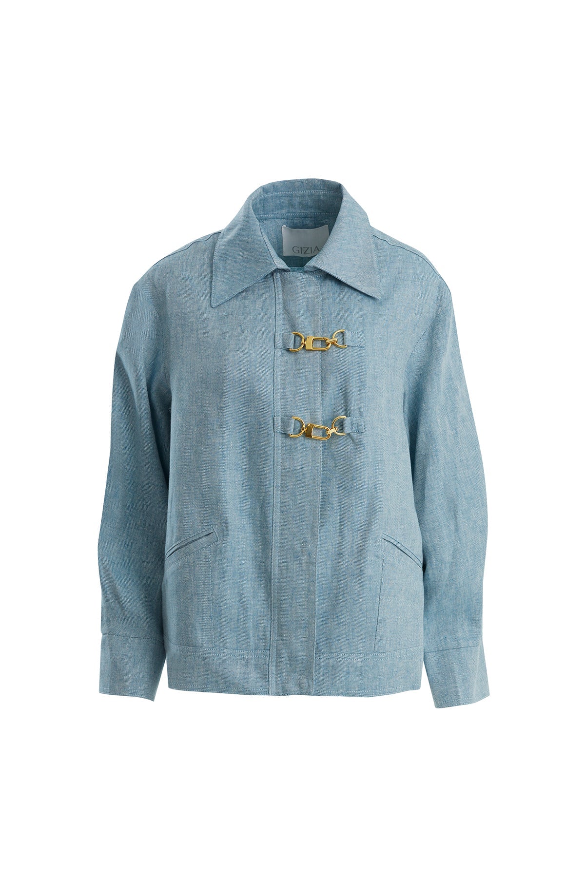 Blue Gold Accessory Linen Jacket