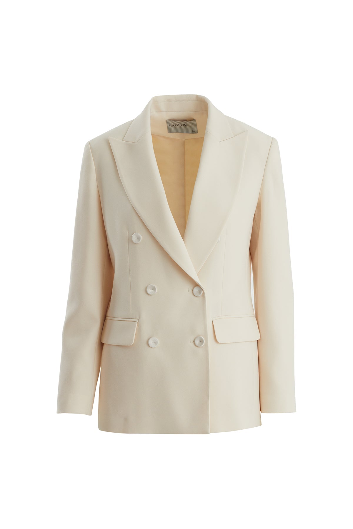 Beige Wrap-Closure Long-Sleeve Jacket