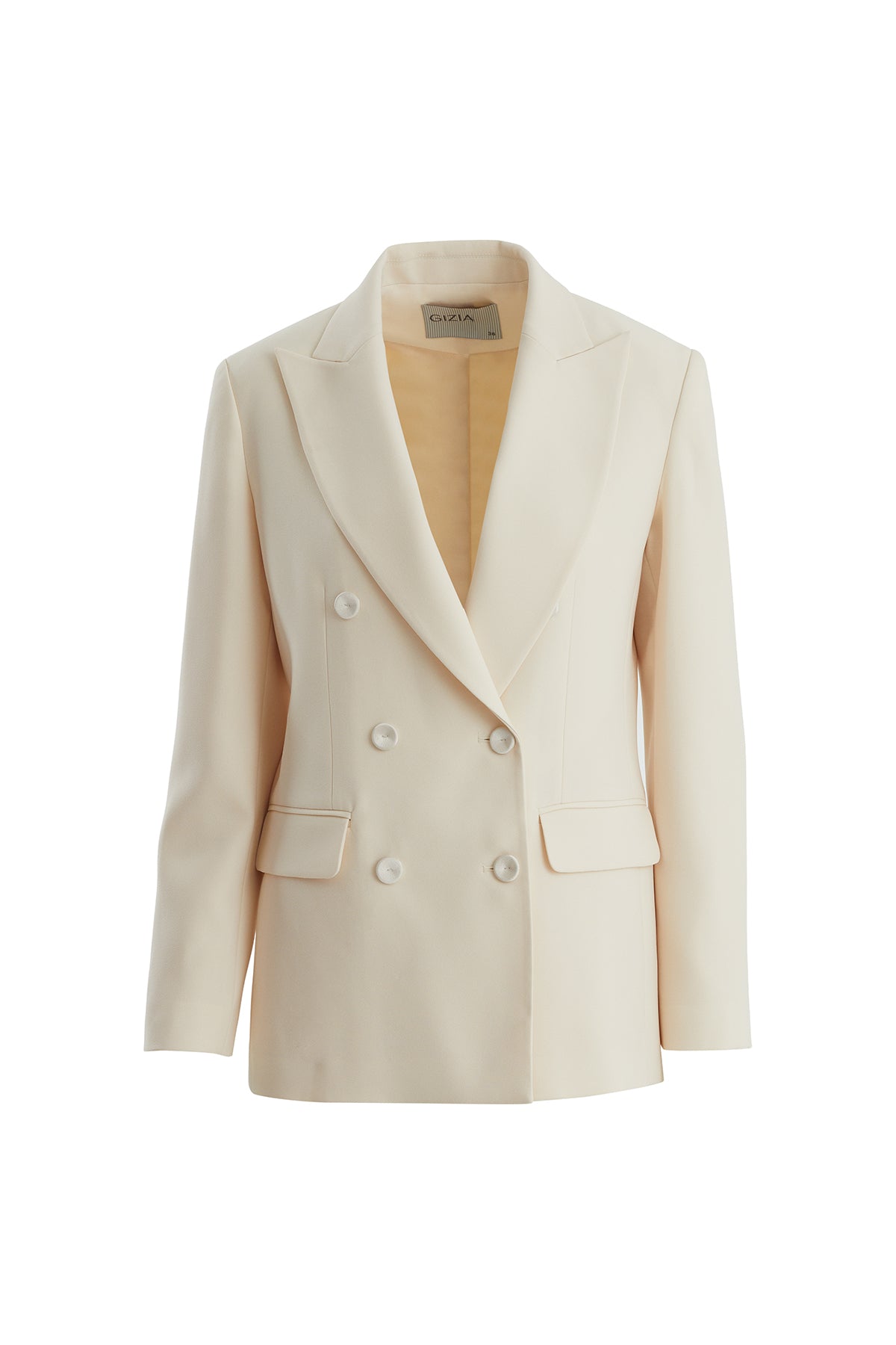 Beige Wrap-Closure Long-Sleeve Jacket