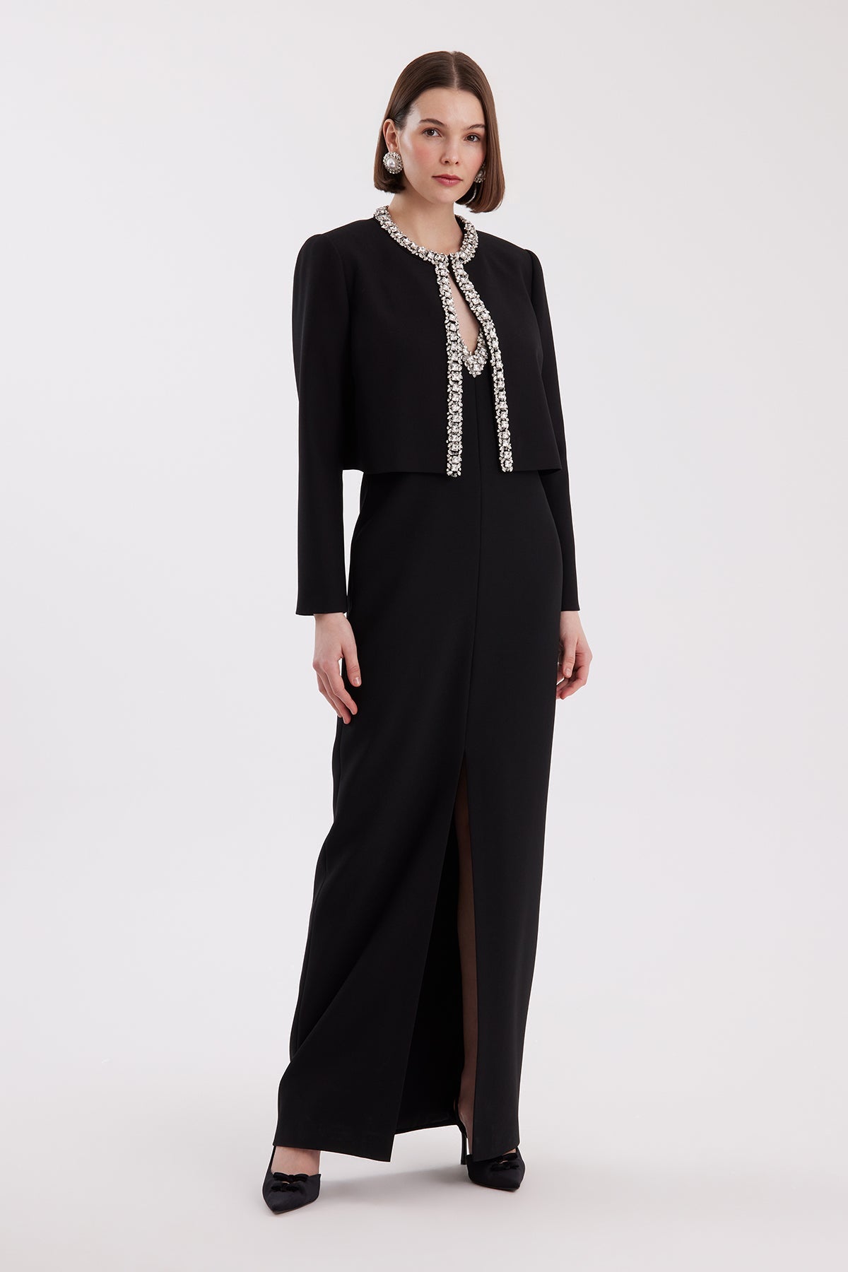 Black Embellished Hook Jacket