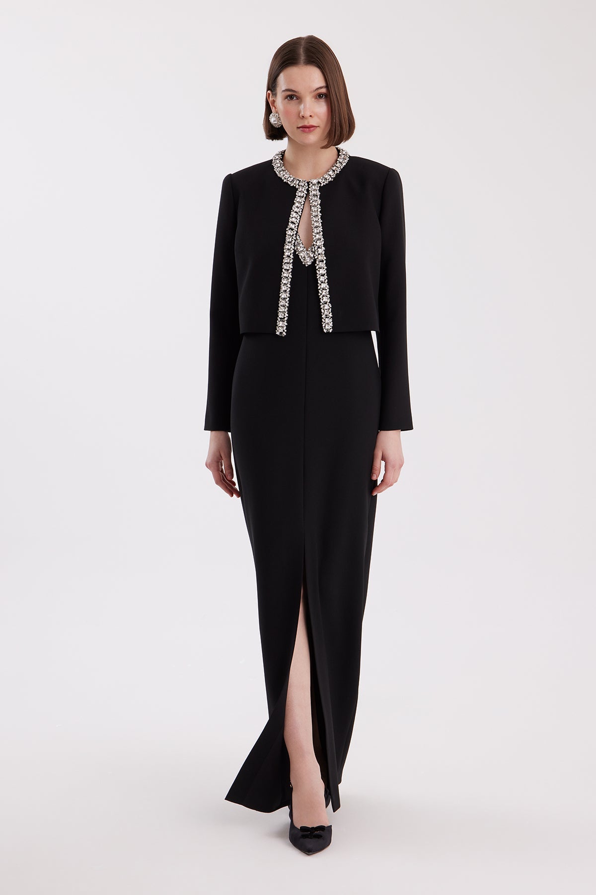 Black Embellished Hook Jacket