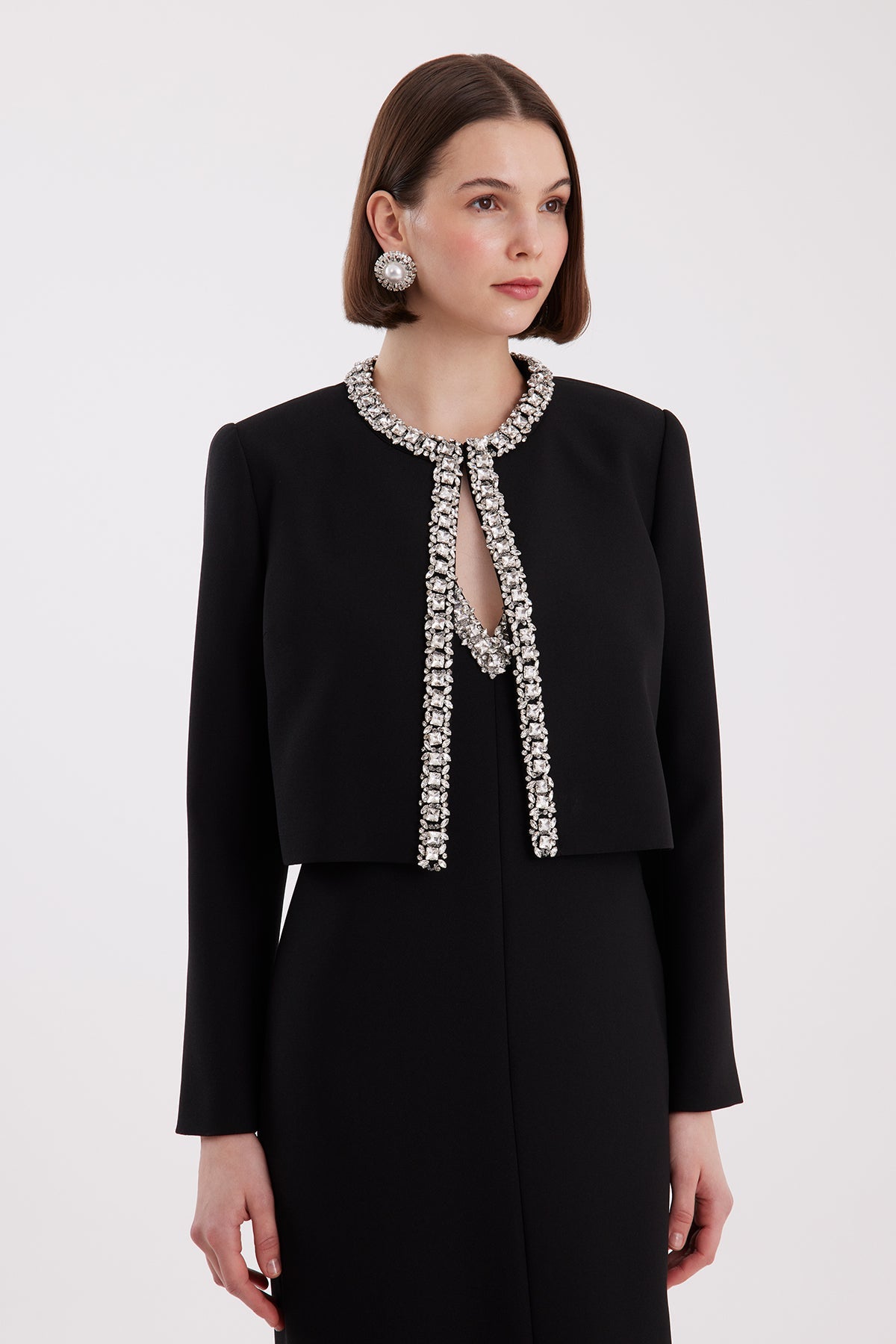 Black Embellished Hook Jacket