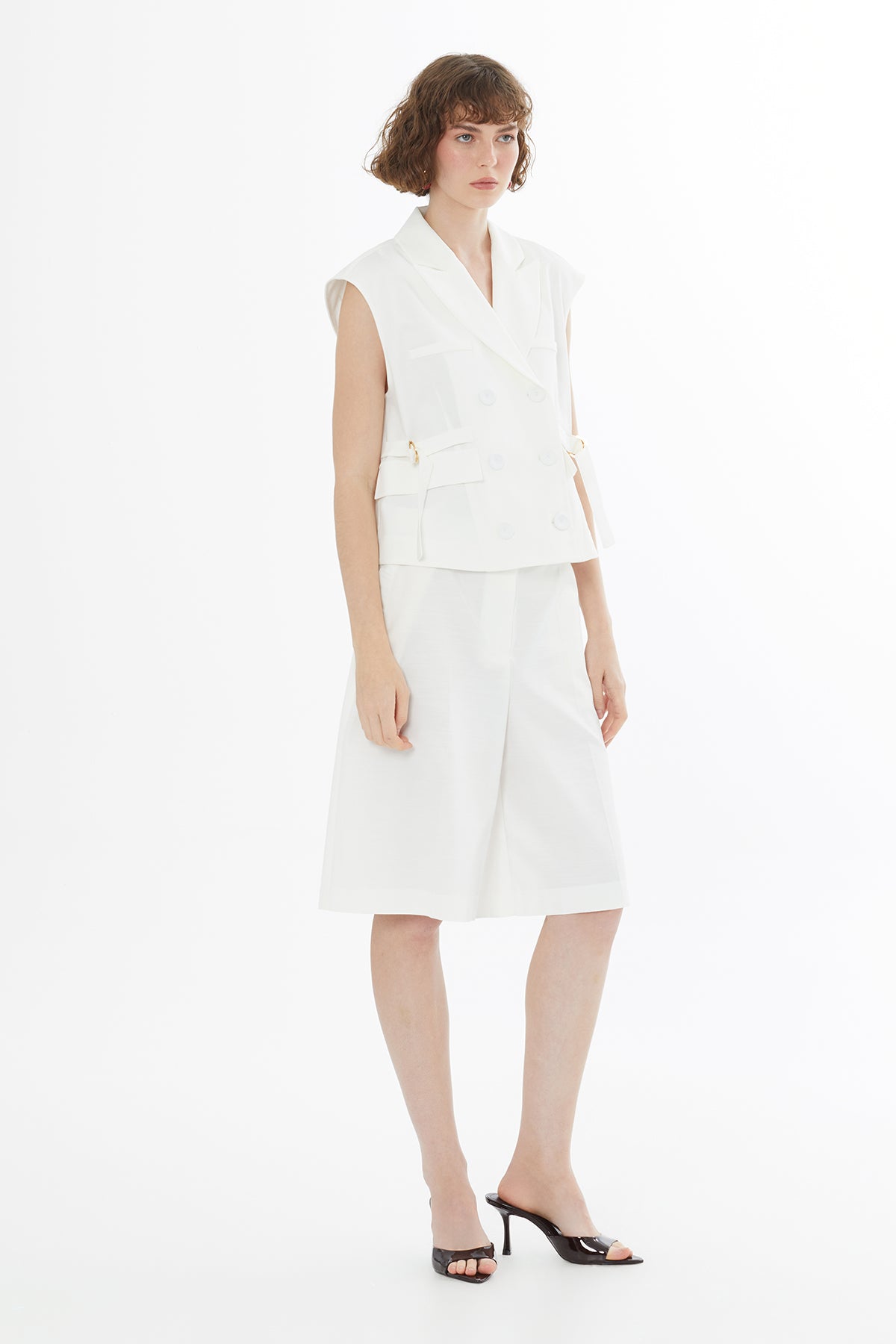 Ecru Buckle Detail Jacket