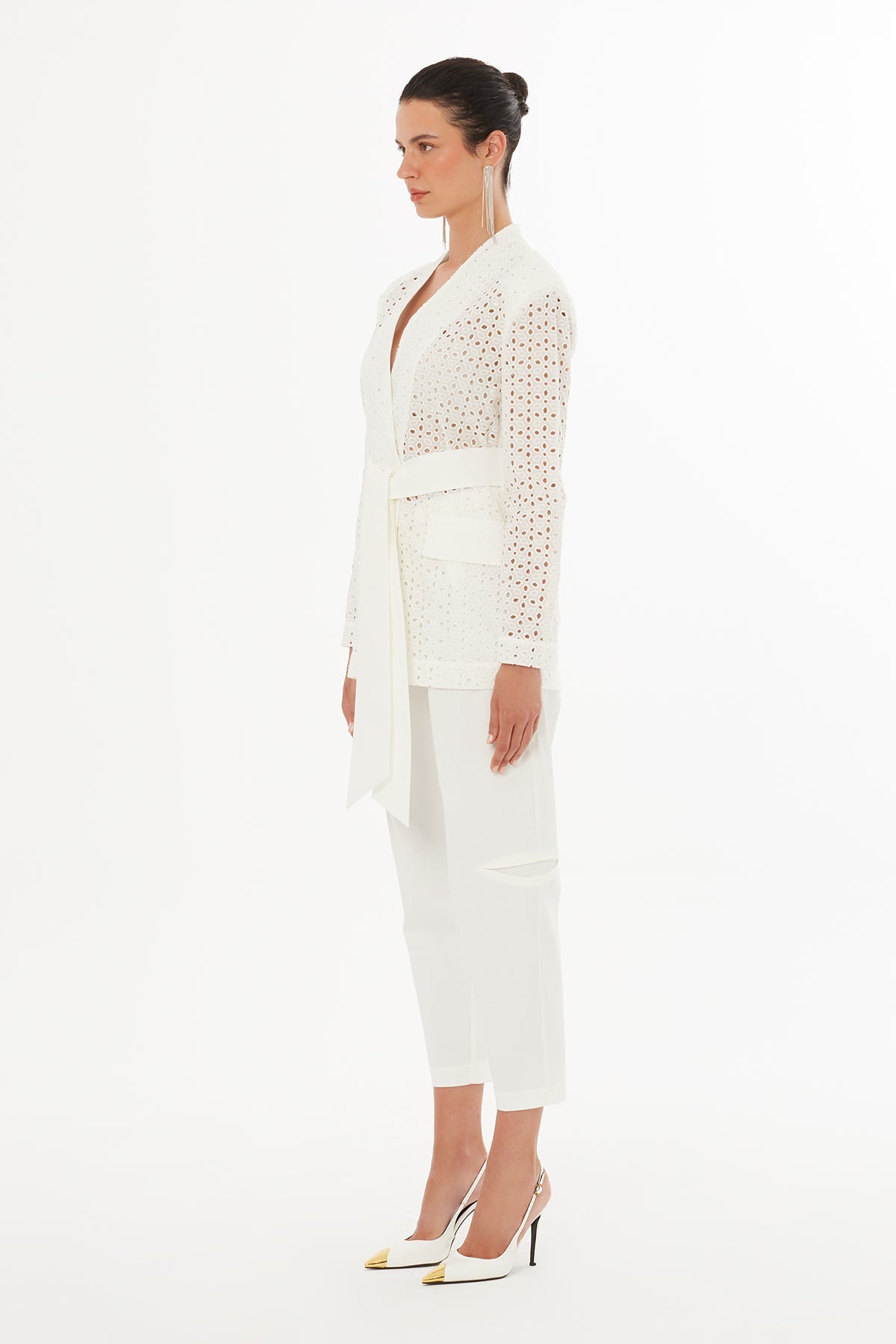 Ecru Removable Belt Jacket