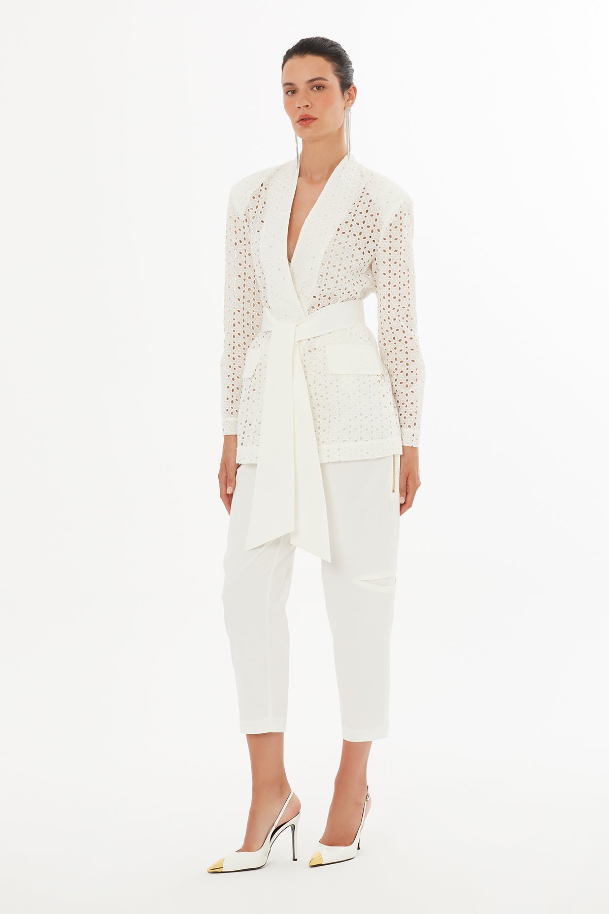 Ecru Removable Belt Jacket