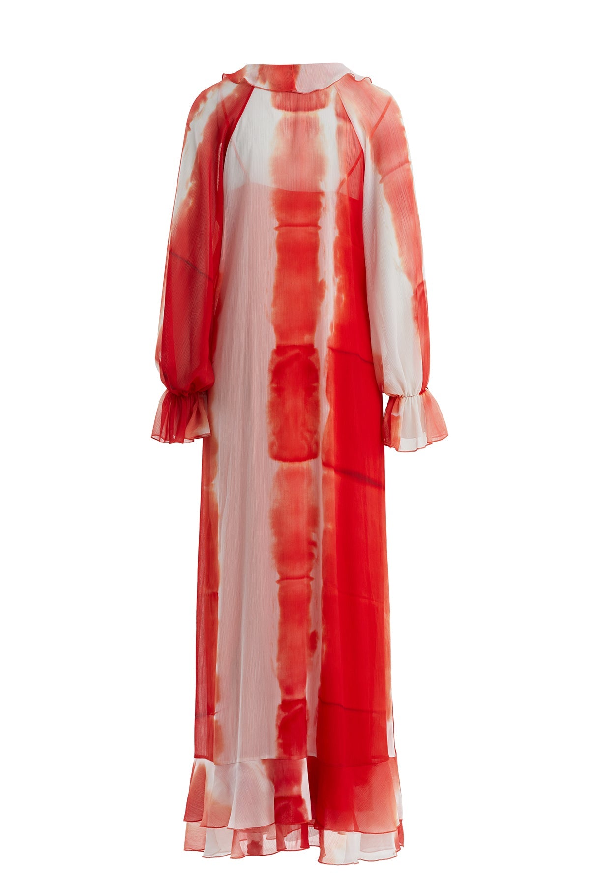 Ruffle Detail Printed Maxi Dress