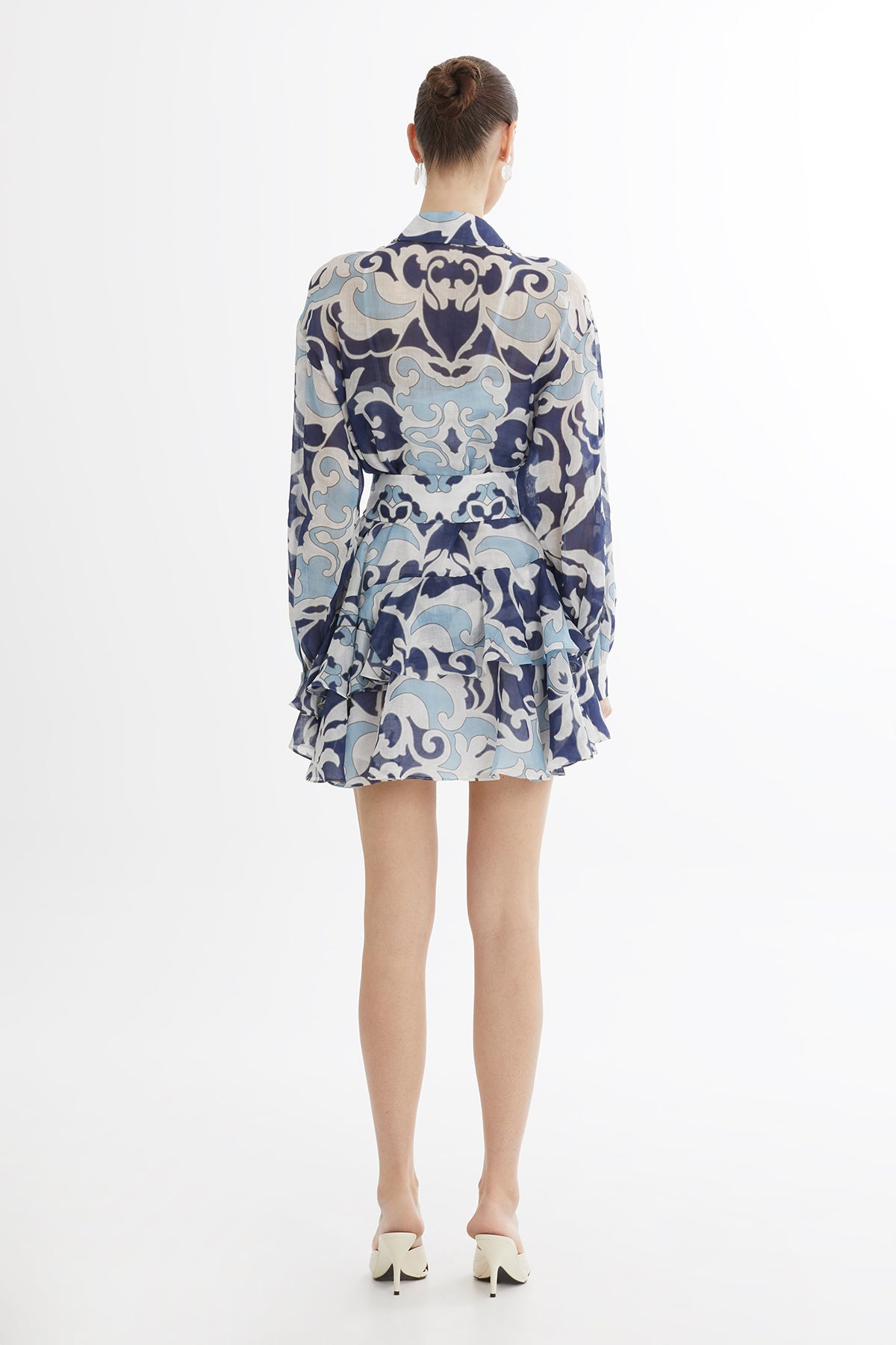 Asymmetric Ruffle Mini Dress