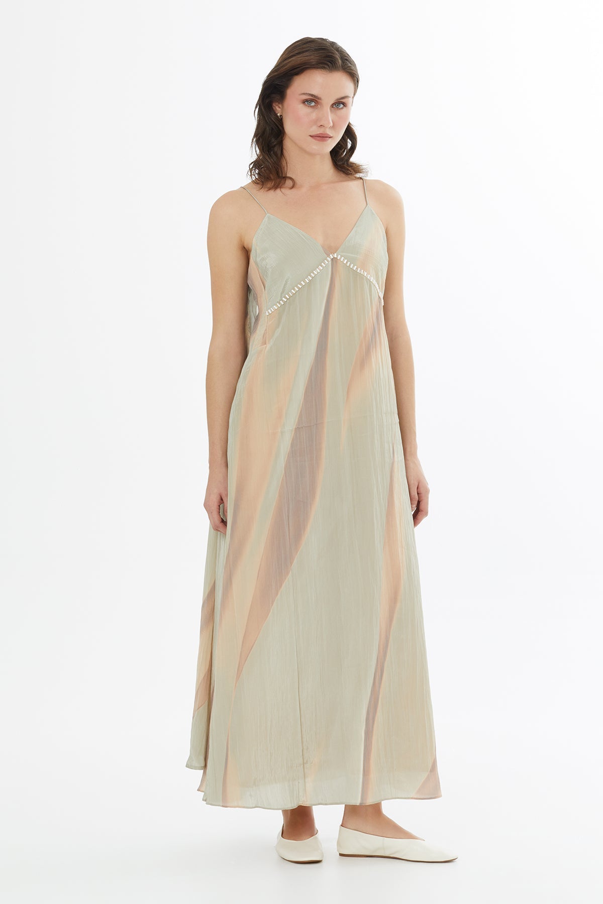 Embroidered Panel Strap Dress