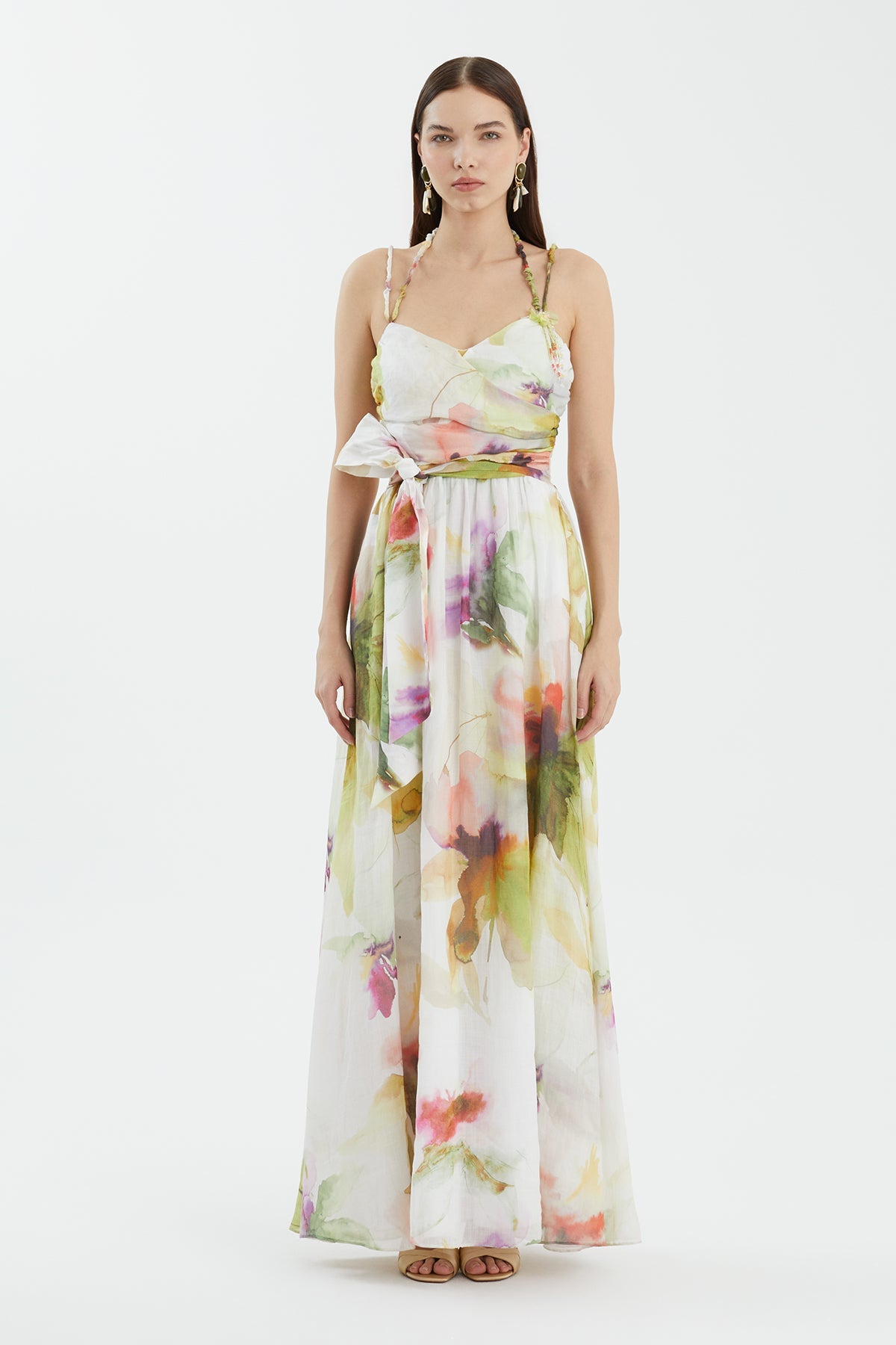 Embroidered Floral Print Dress