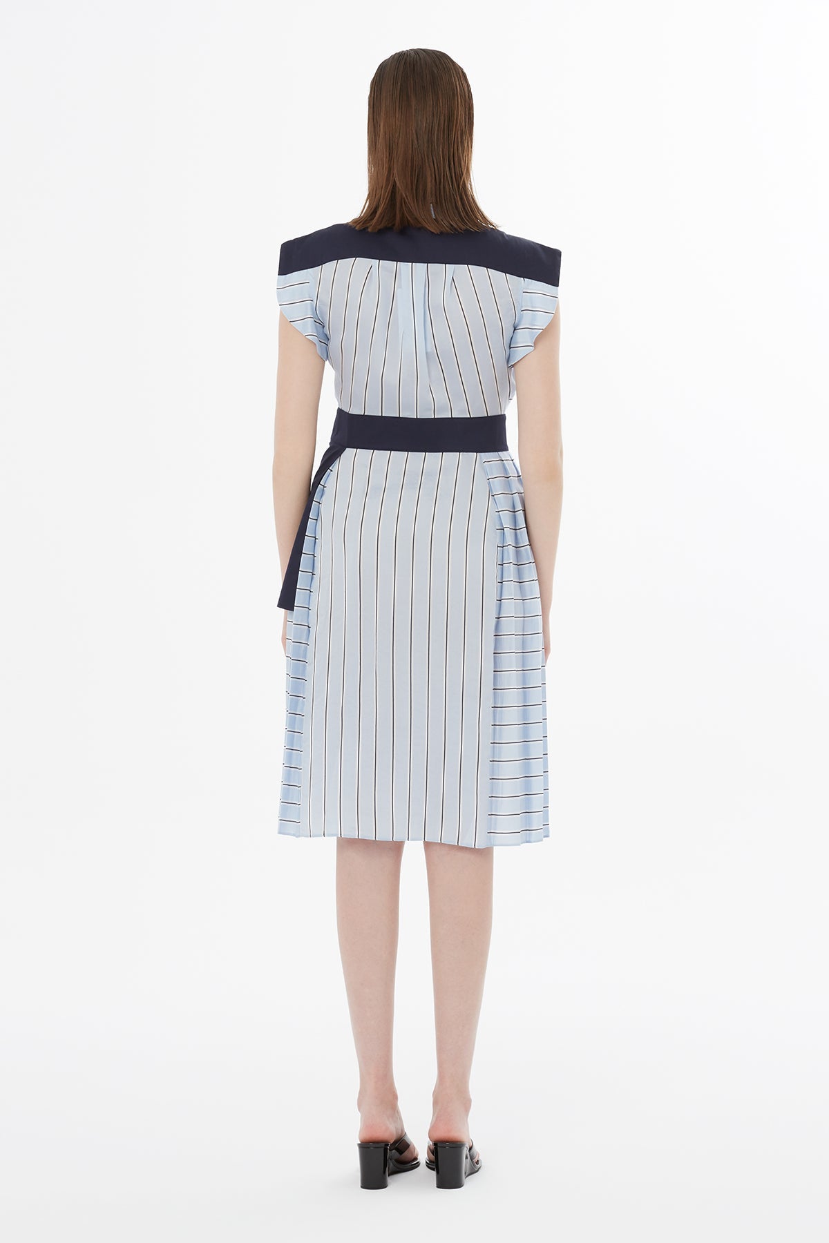 Blue Buckle Detail Unlined Dress N
