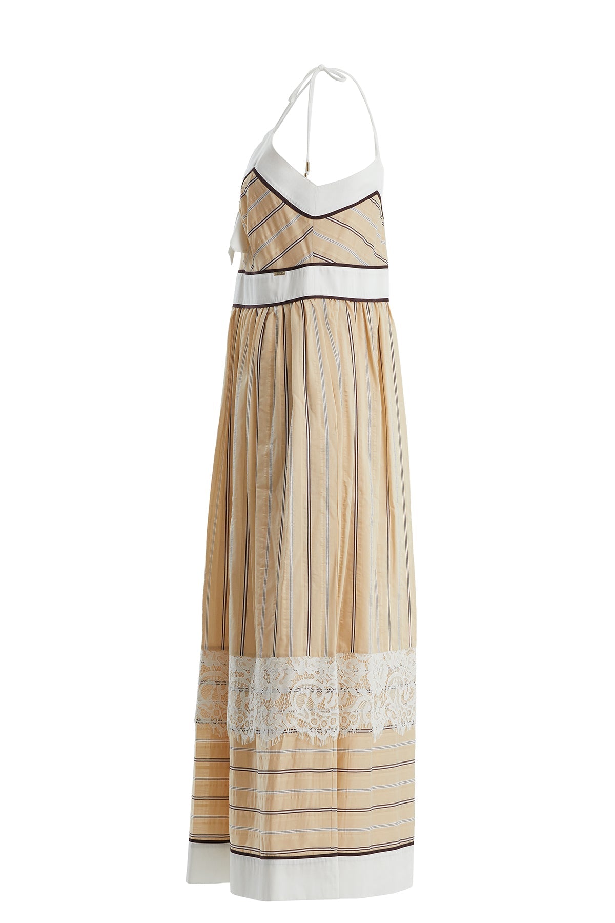 Orange Lace Trim Detail Dress