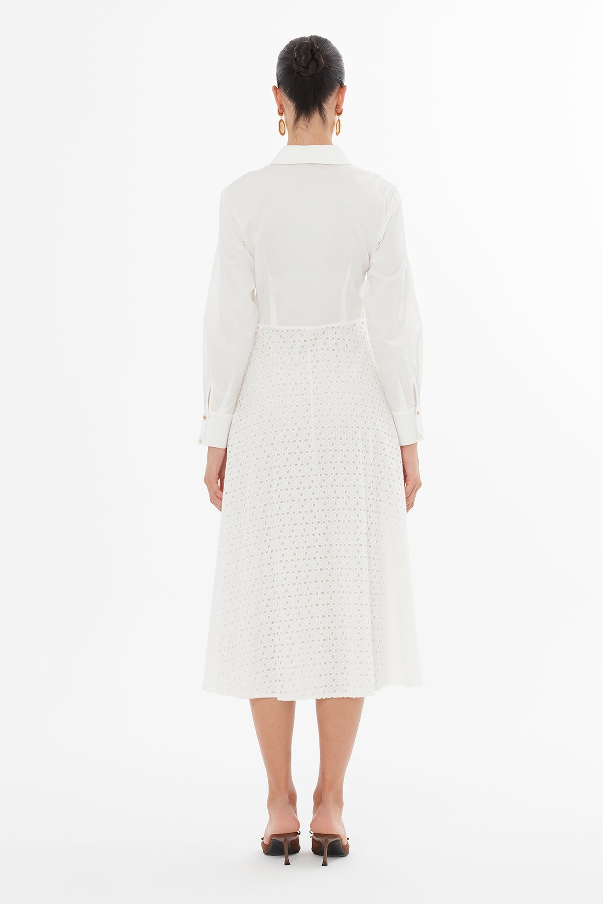 Ecru Collared Maxi Dress N