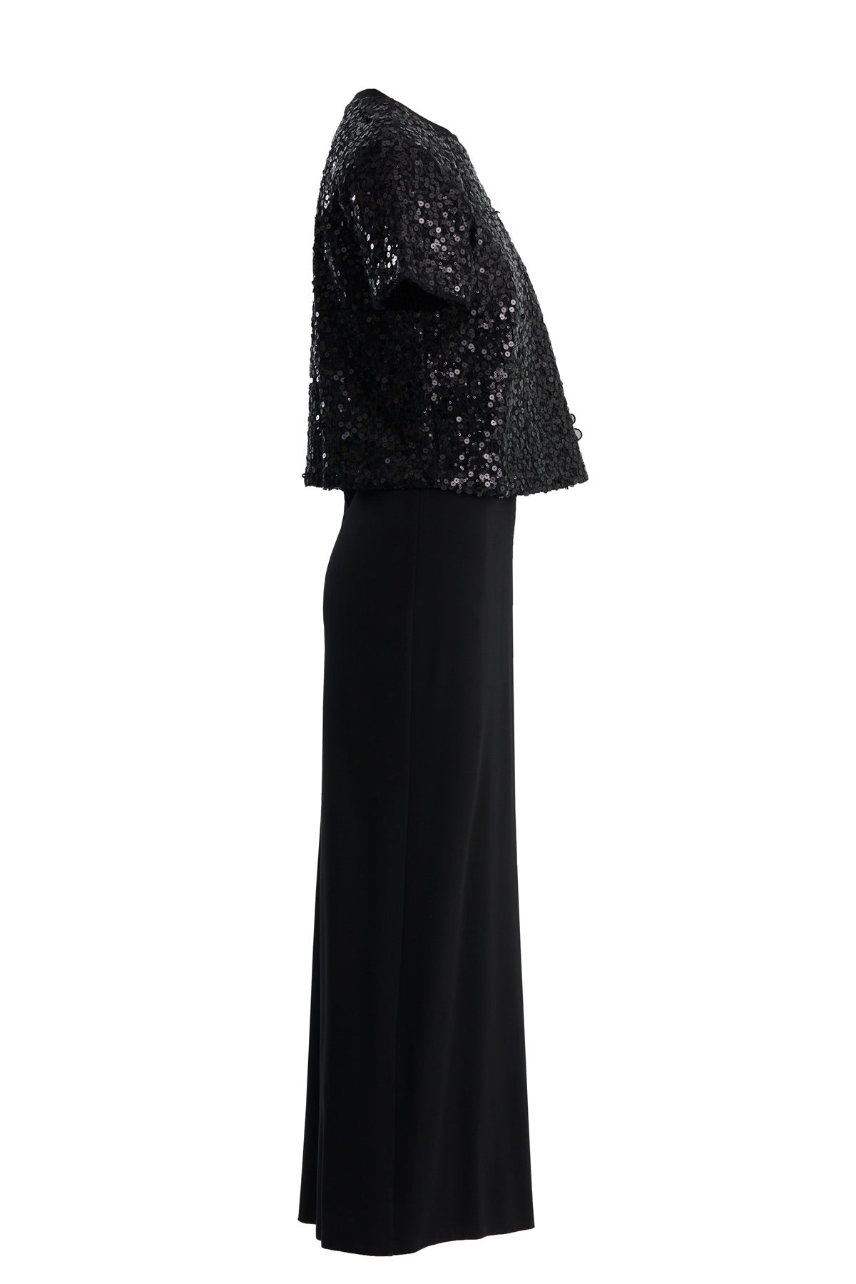 Black Floral Embroidered Stretch Dress