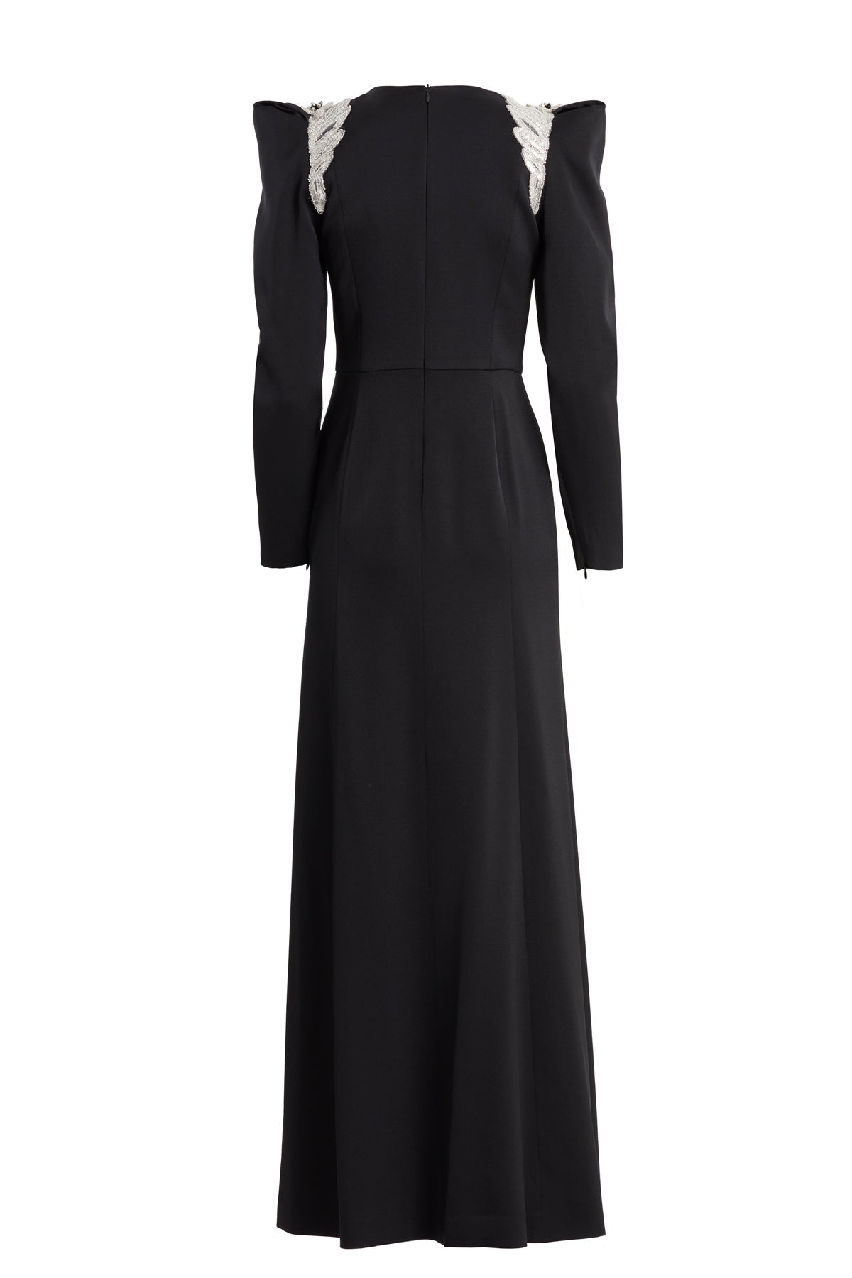 Black Embellished Slit Detail Dress