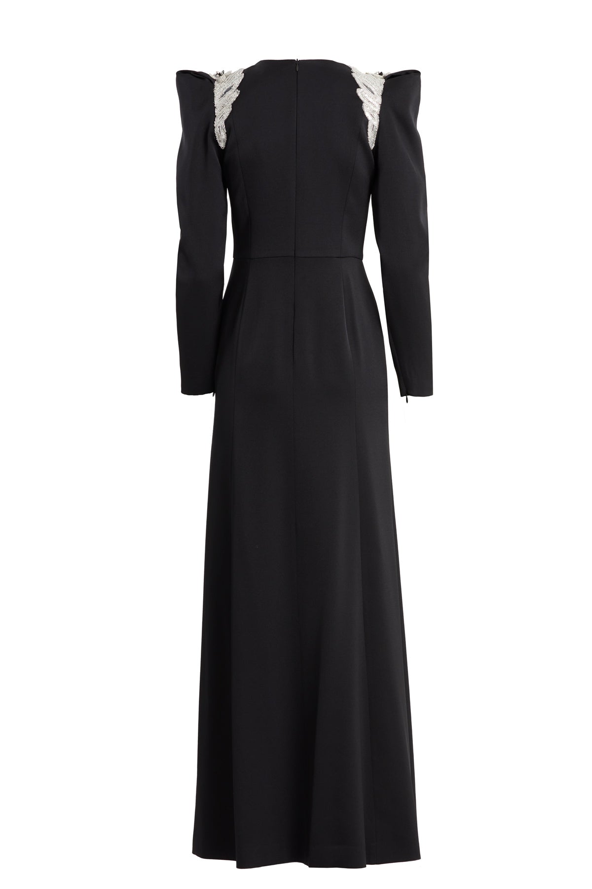 Black Embellished Slit Detail Dress