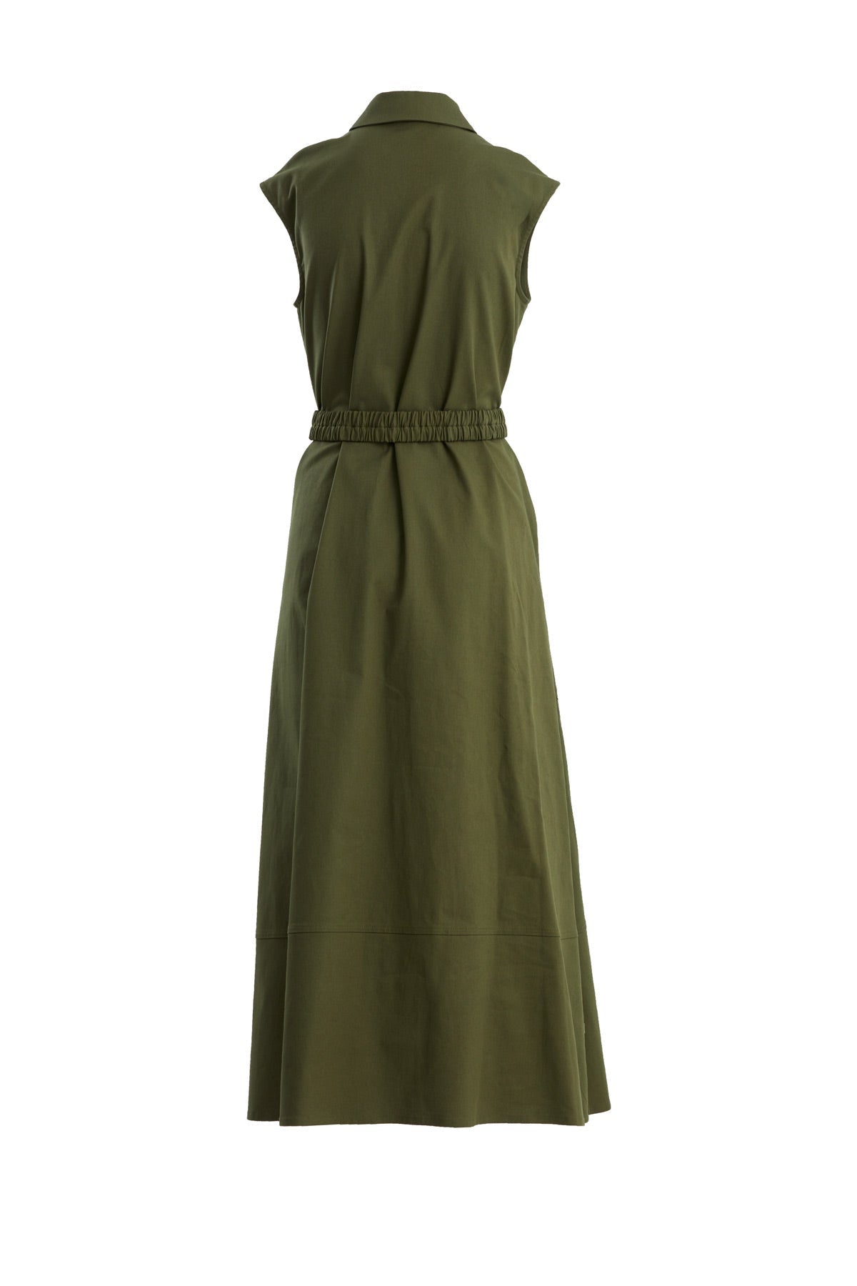 Green Sleeveless Shirt Dress
