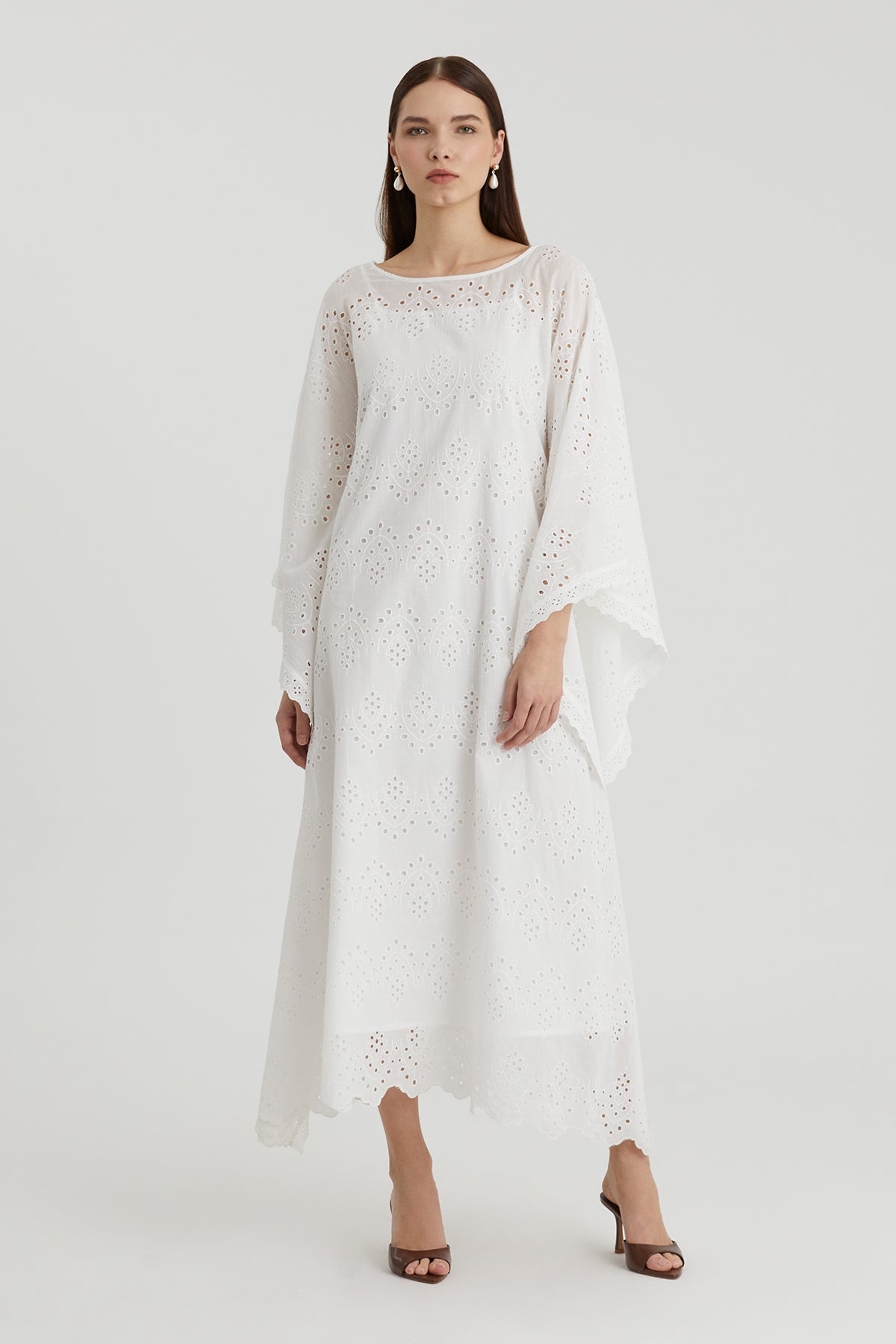 Ecru Batwing Sleeve Dress