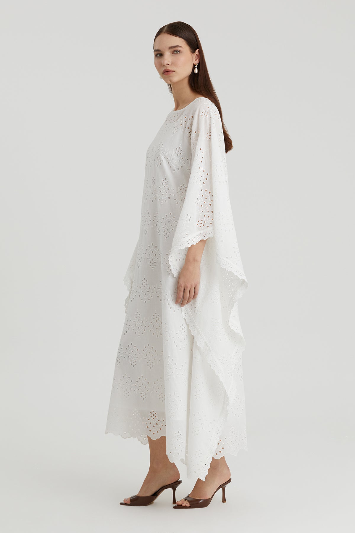 Ecru Batwing Sleeve Dress