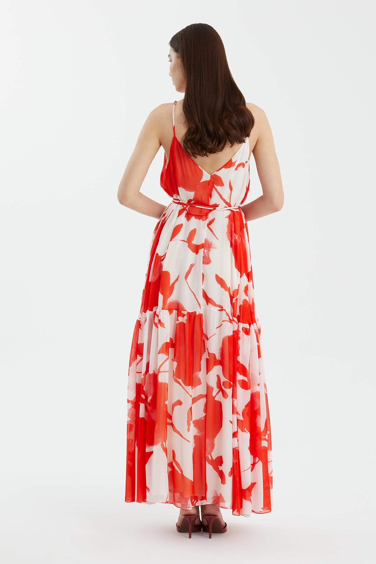 Strappy Embroidered Printed Dress