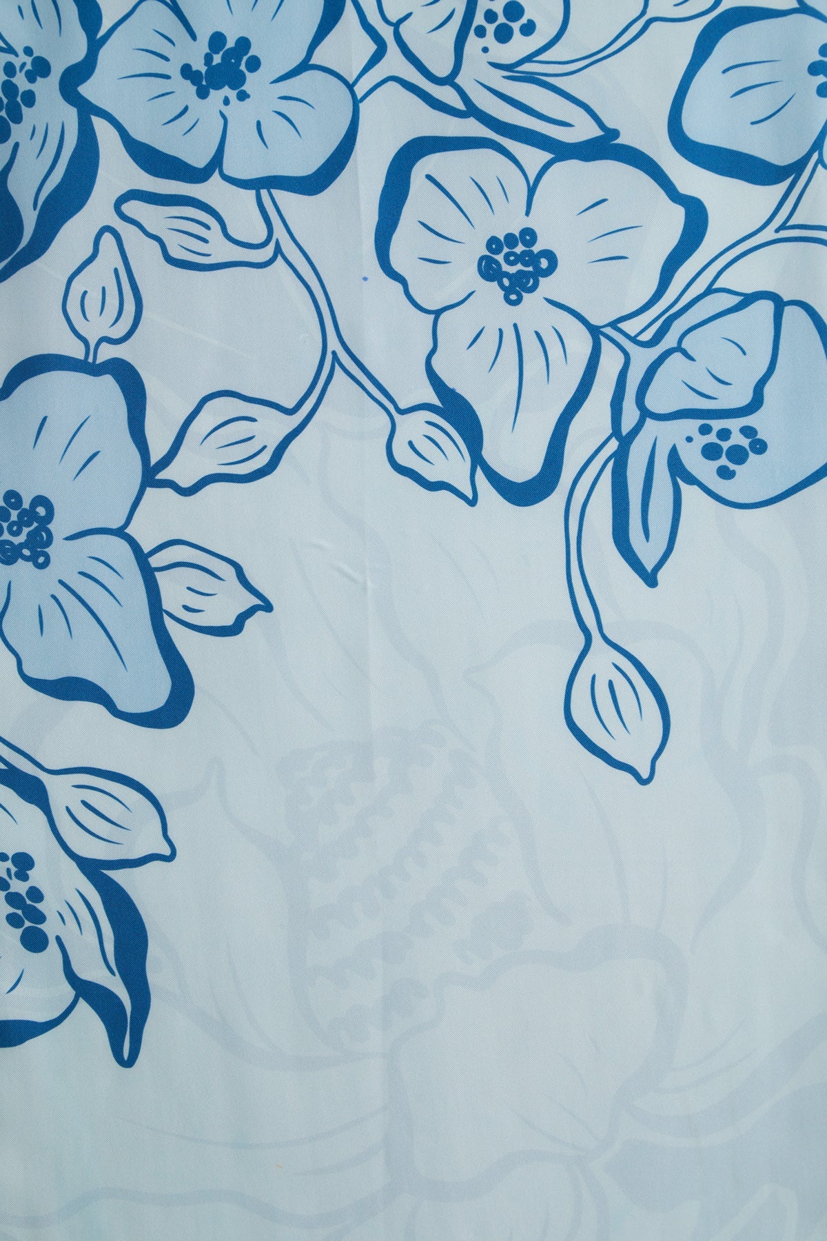 Blue Floral Silk Scarf