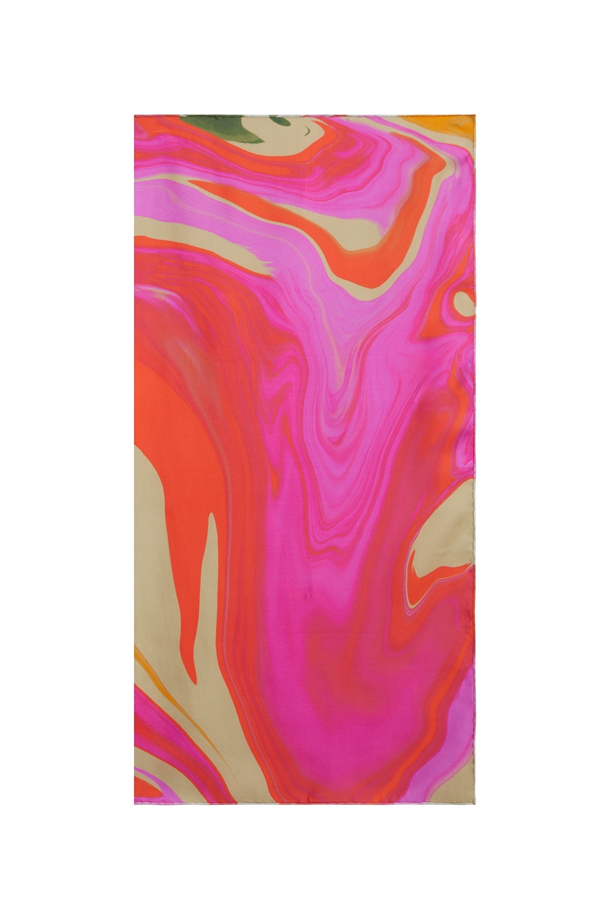 Red Fuchsia Print Silk Scarf