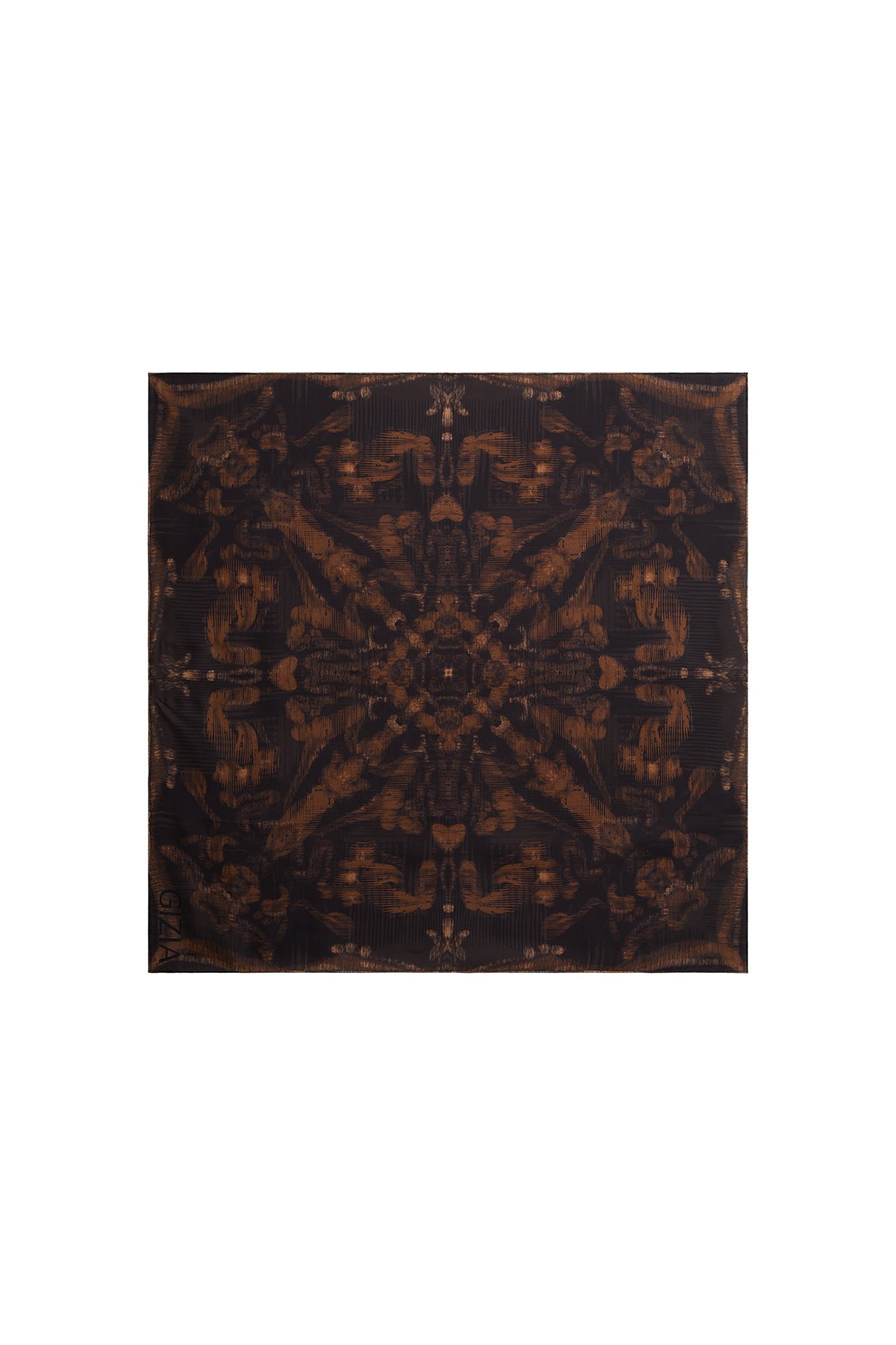 Brown Coffee Floral Silk Scarf