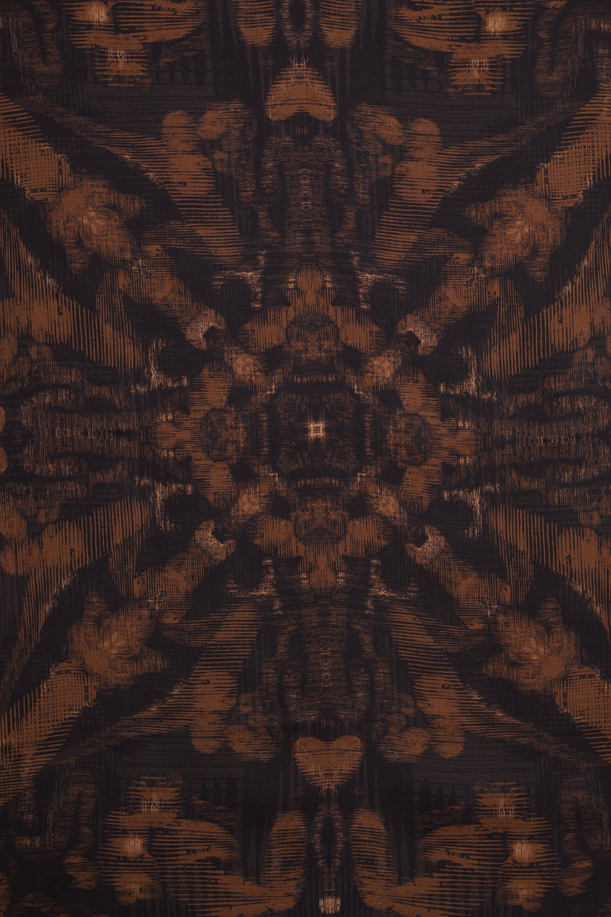 Brown Coffee Floral Silk Scarf