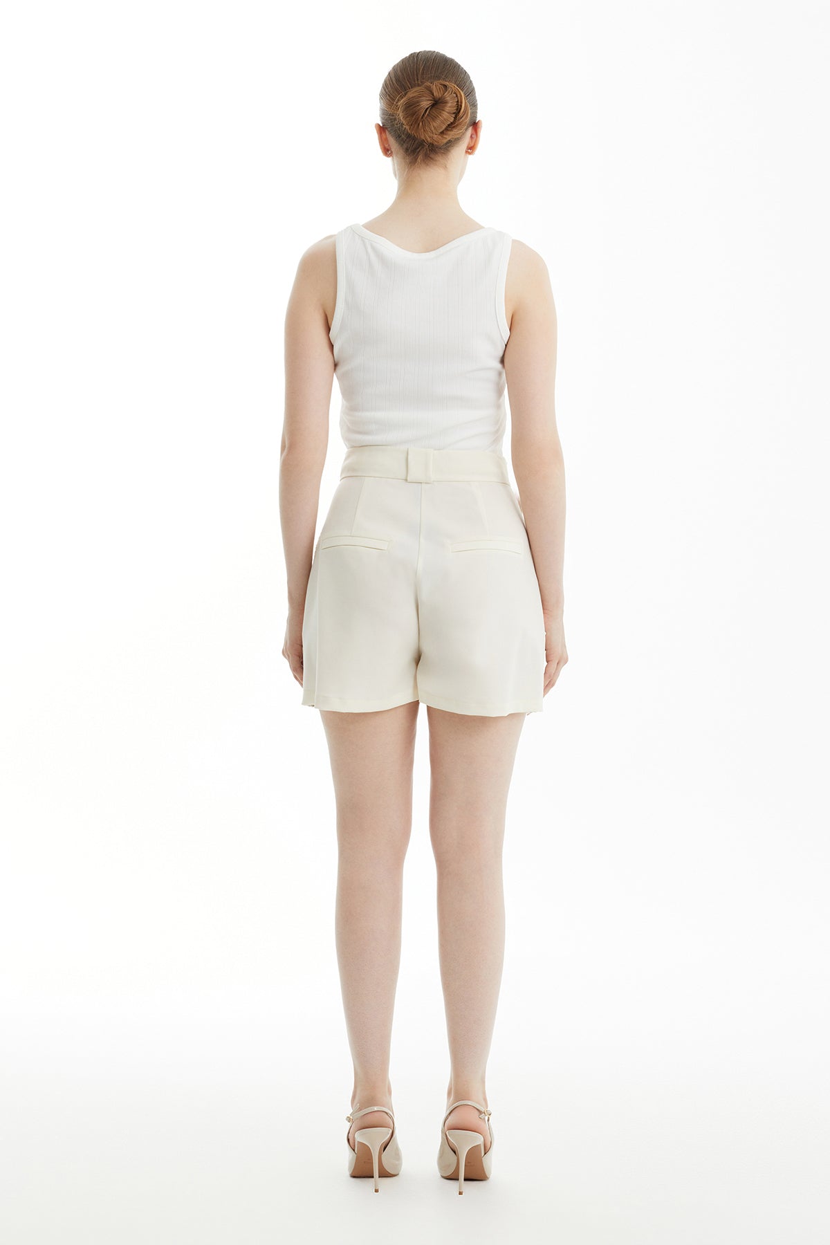 Grey Sequined High-Waist Shorts