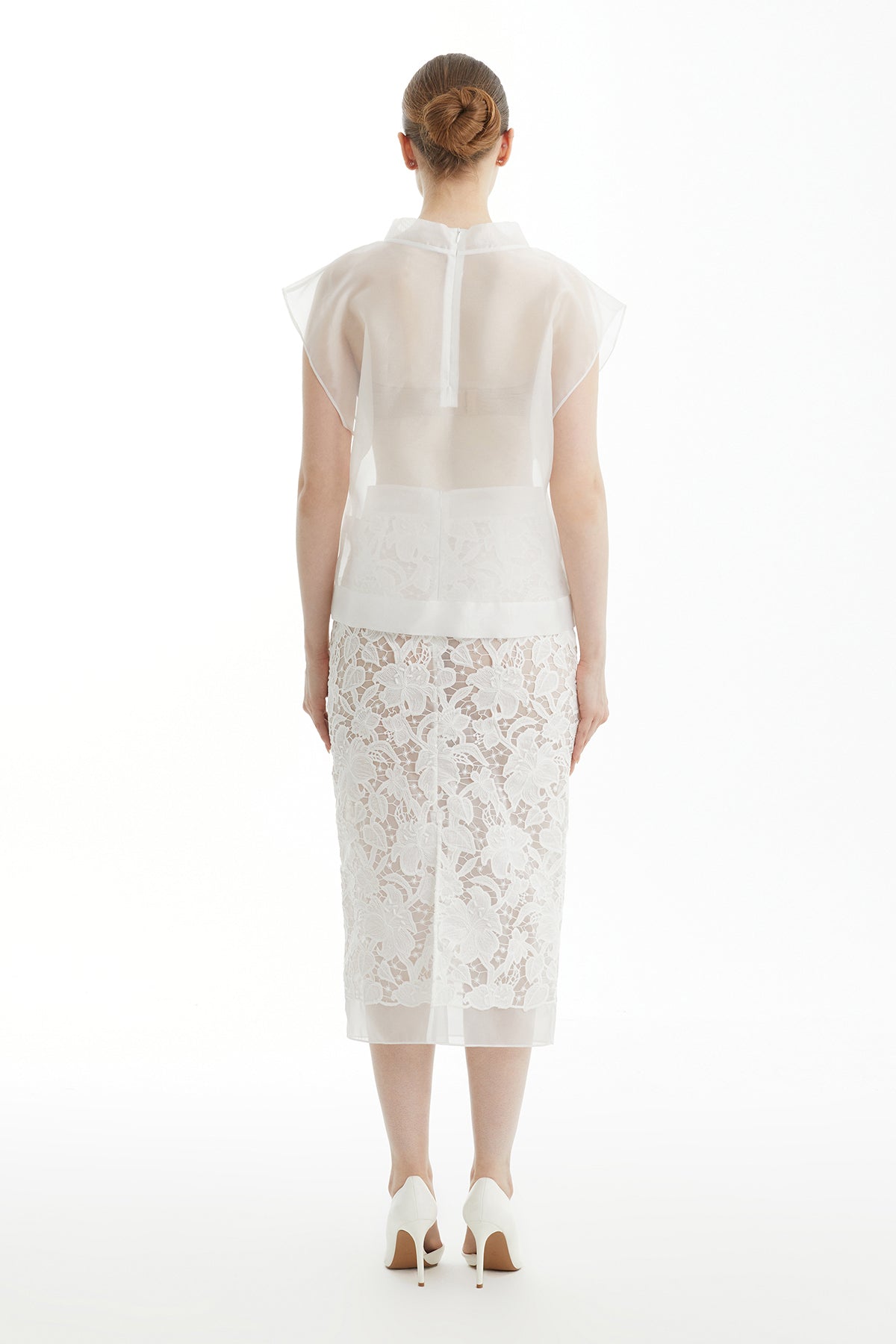 Ecru Appliqué Embellished Blouse