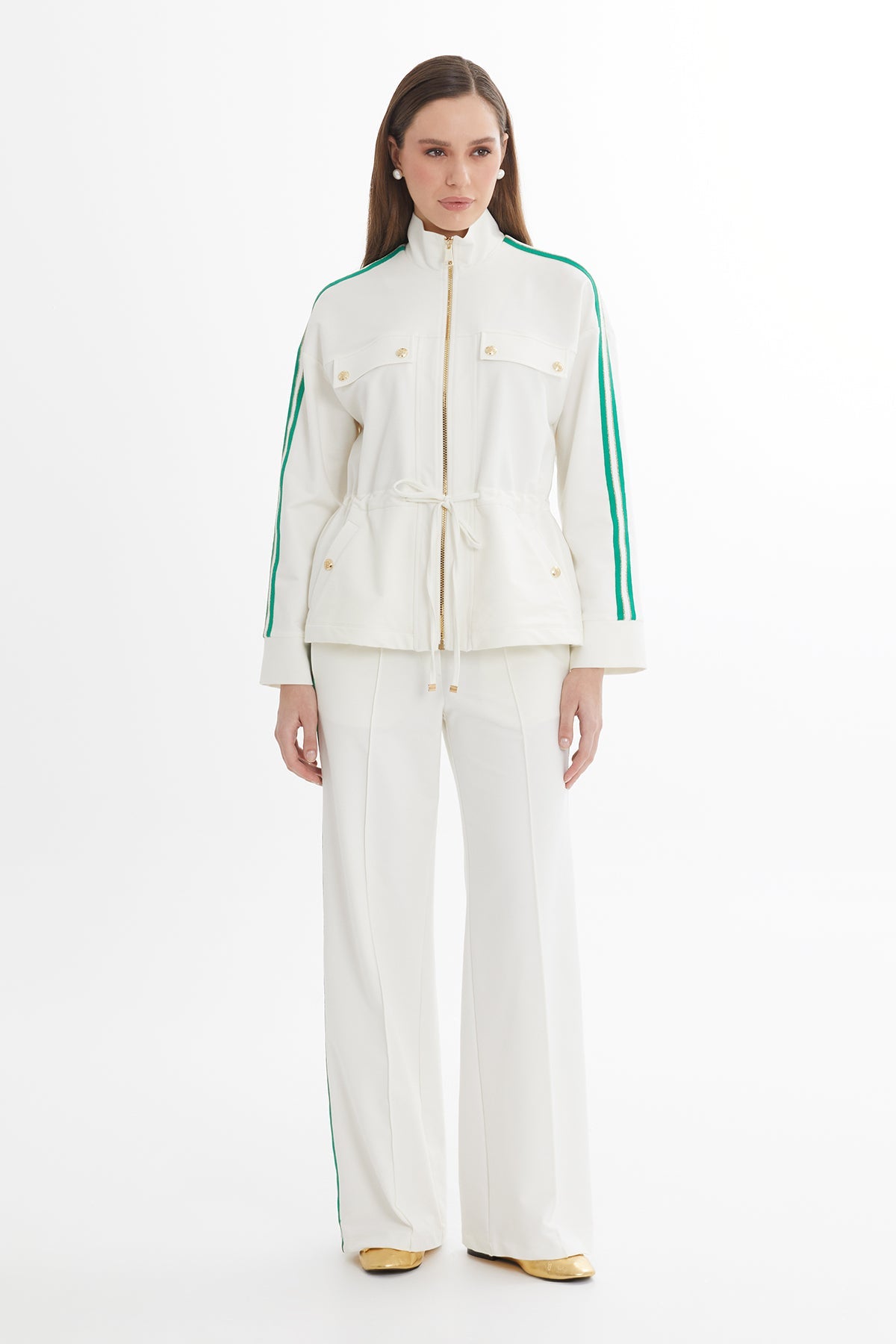 Ecru Trim Detail Sweat Set