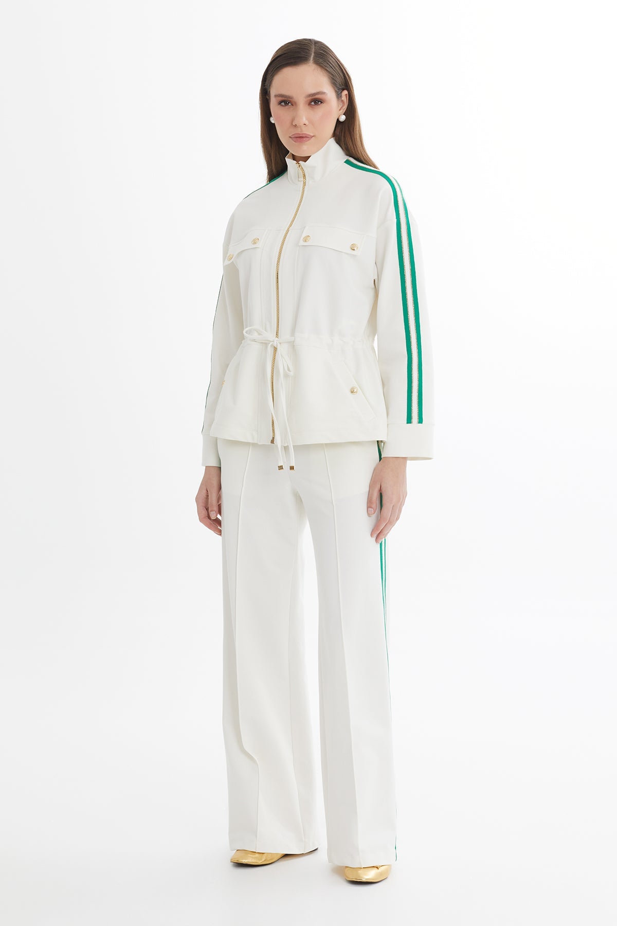 Ecru Trim Detail Sweat Set