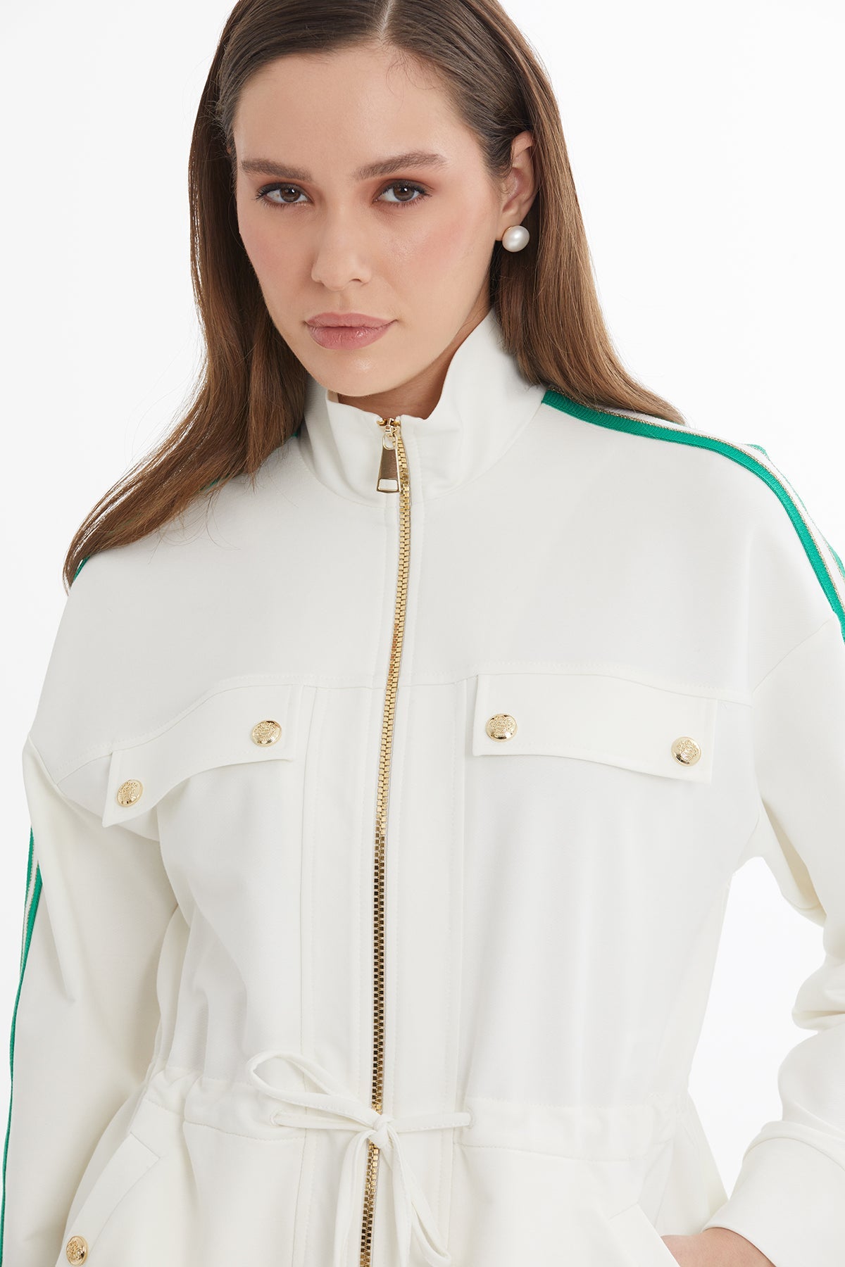 Ecru Trim Detail Sweat Set