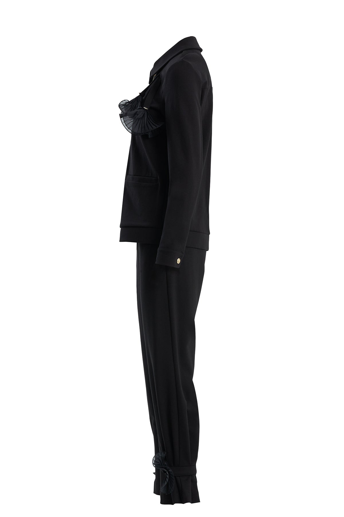 Black Jacket and Pants Sweatshirt Set