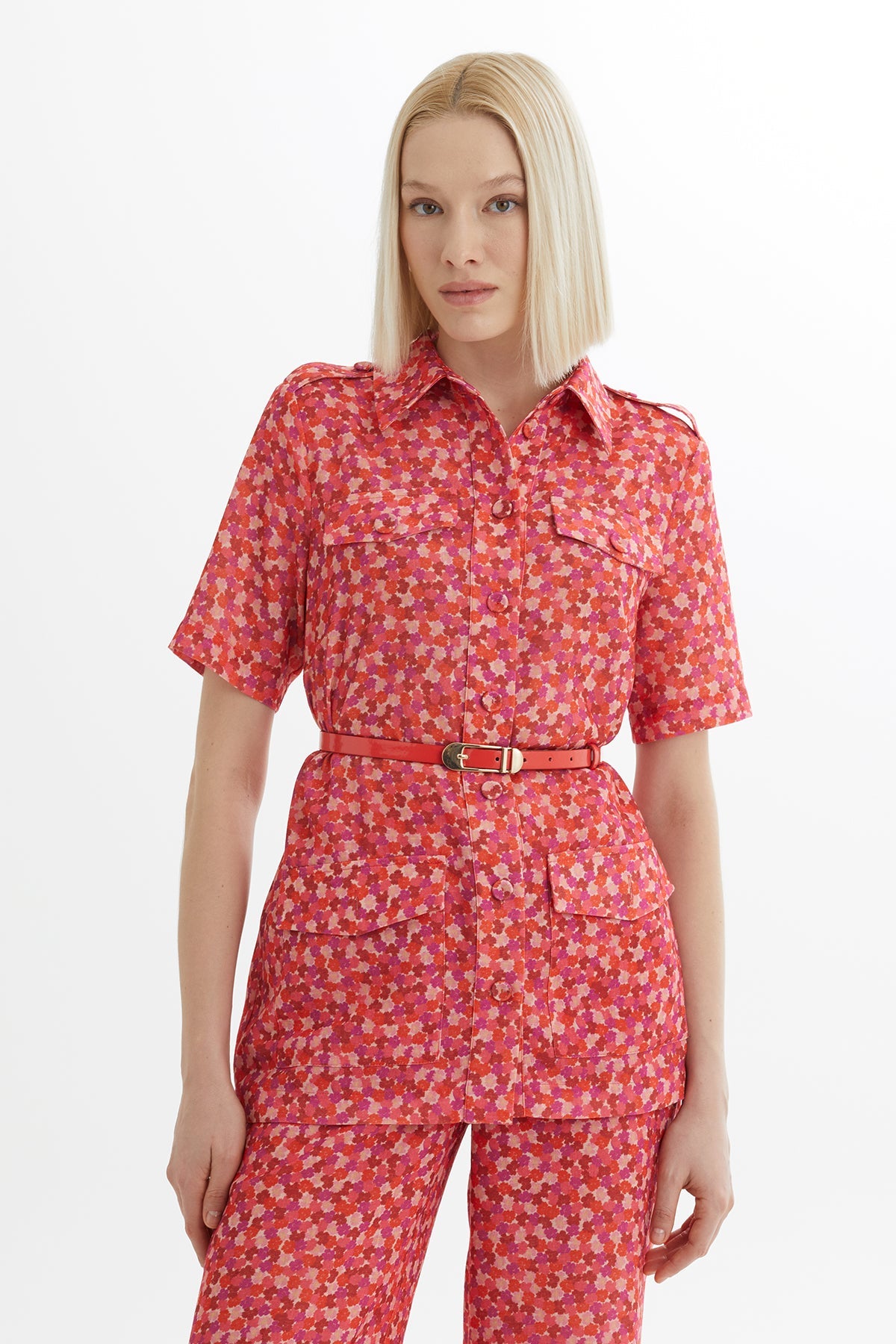 Patterned Shirt and Trouser Set