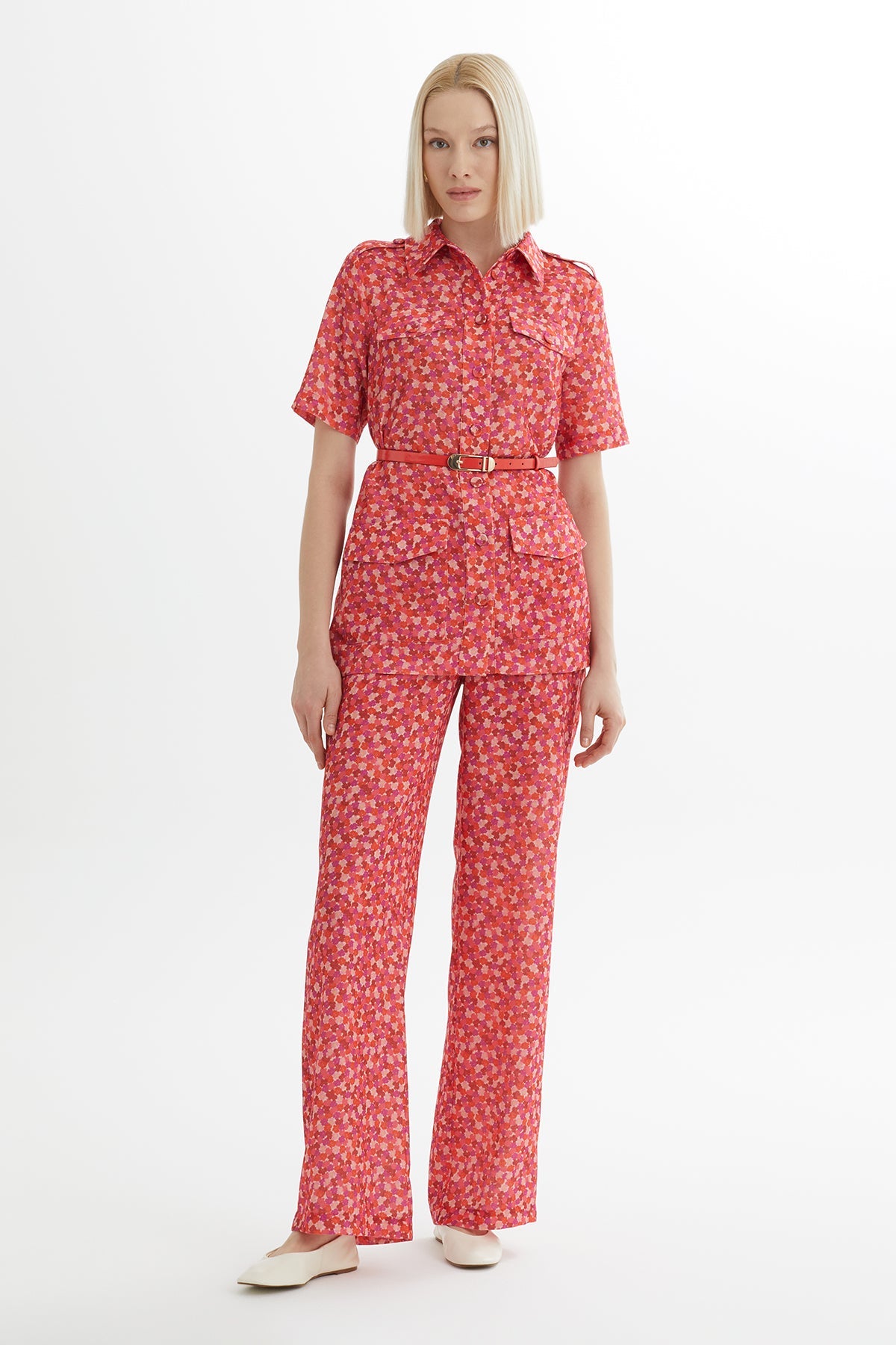 Patterned Shirt and Trouser Set