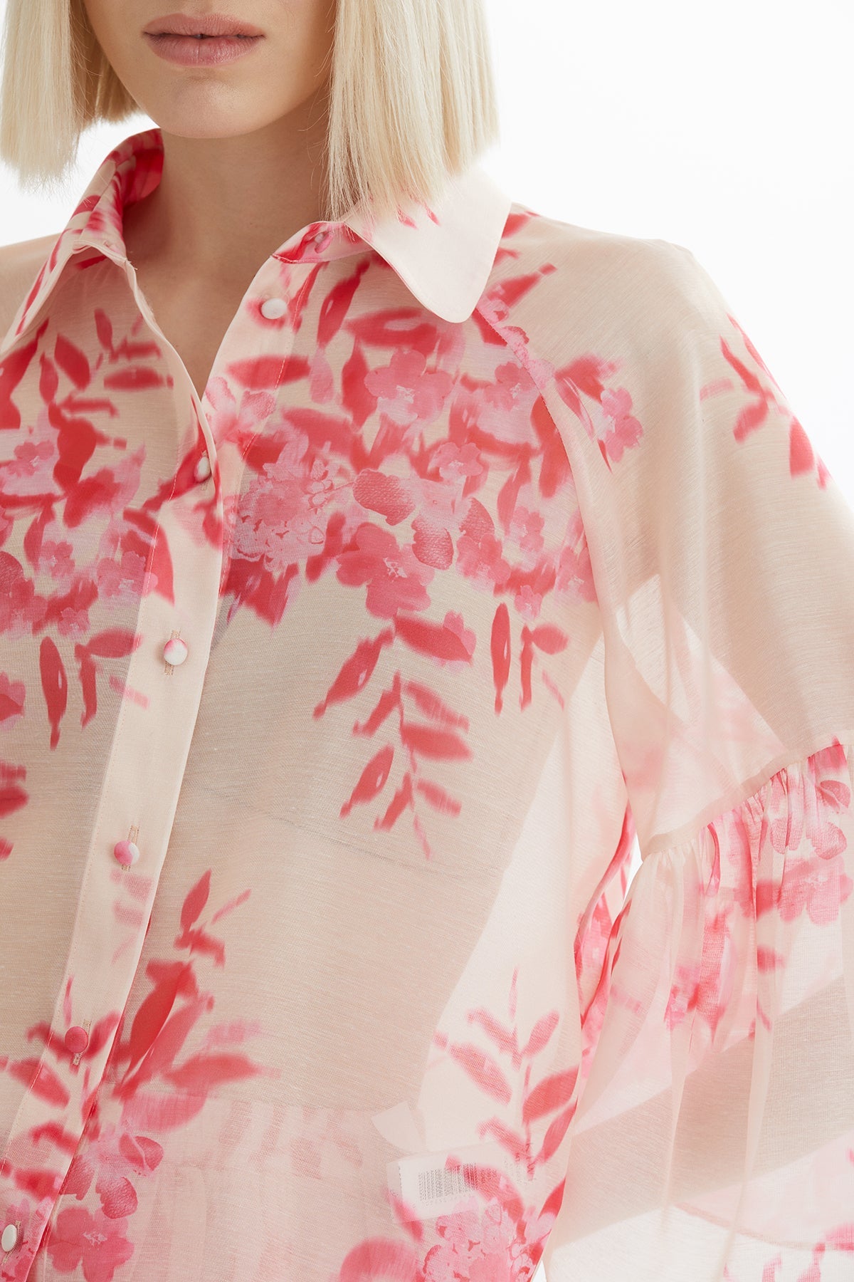 Pink Patterned Shirt and Skirt Set