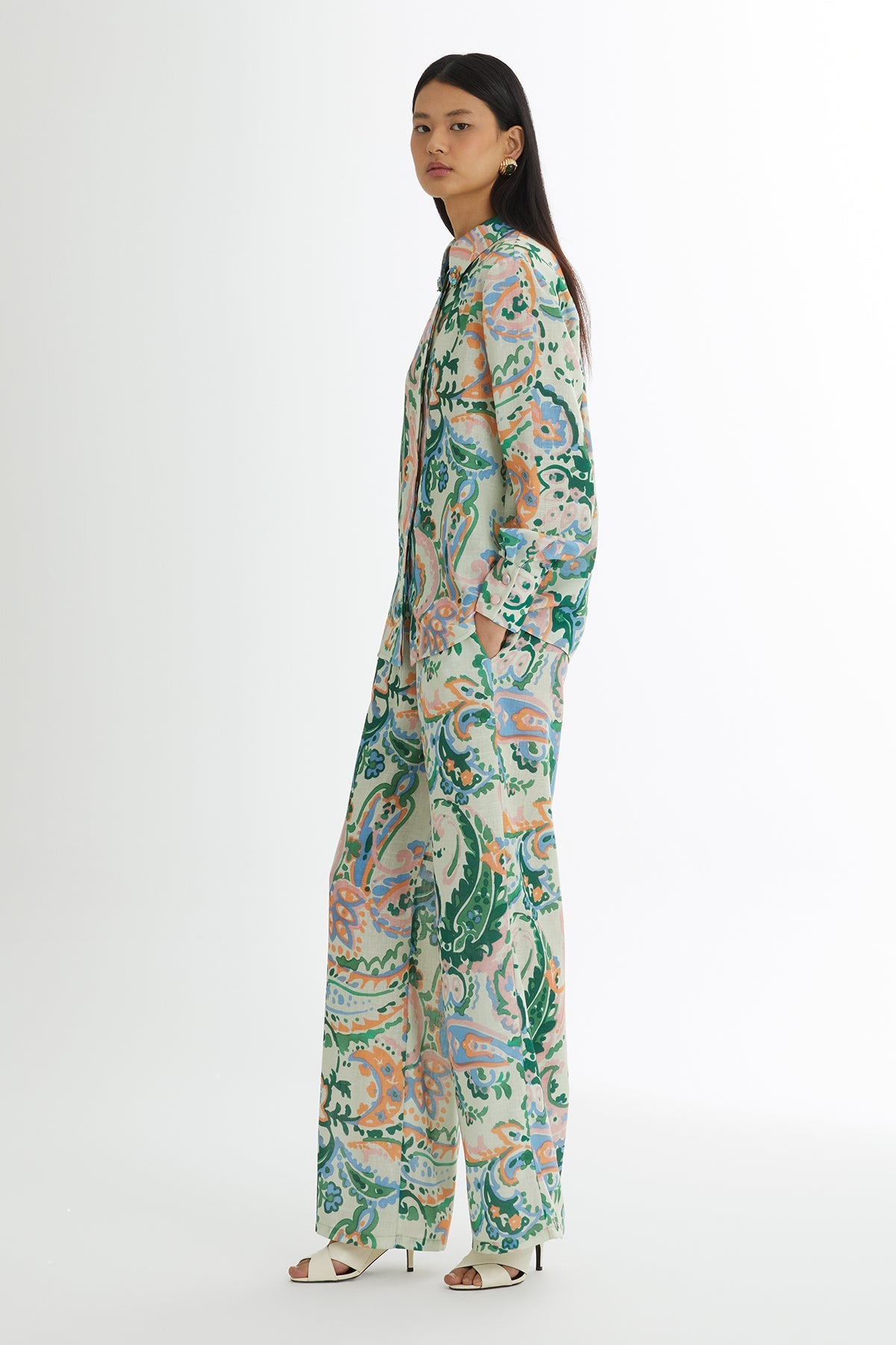 Embroidered Patterned Shirt Trouser Set