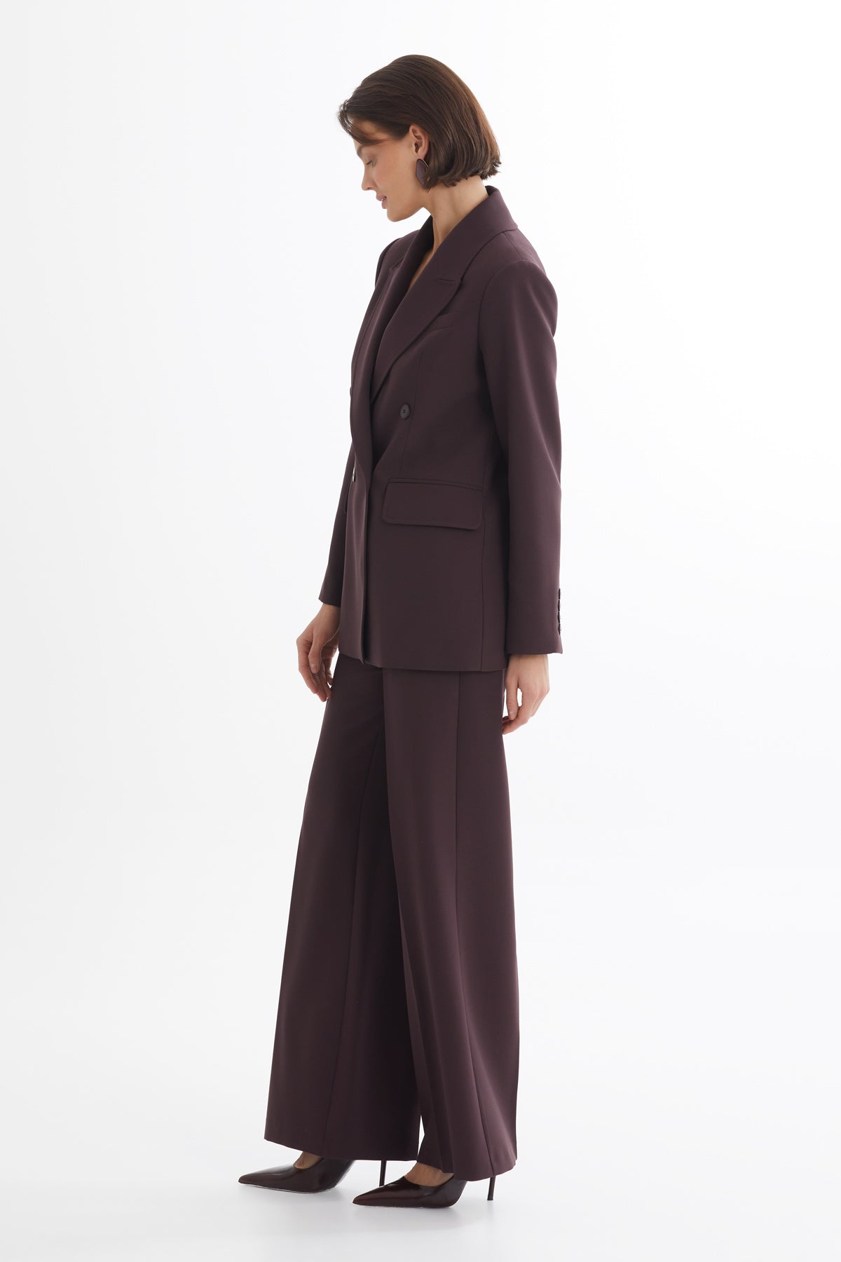 Red Double-Breasted Blazer and Pants Suit