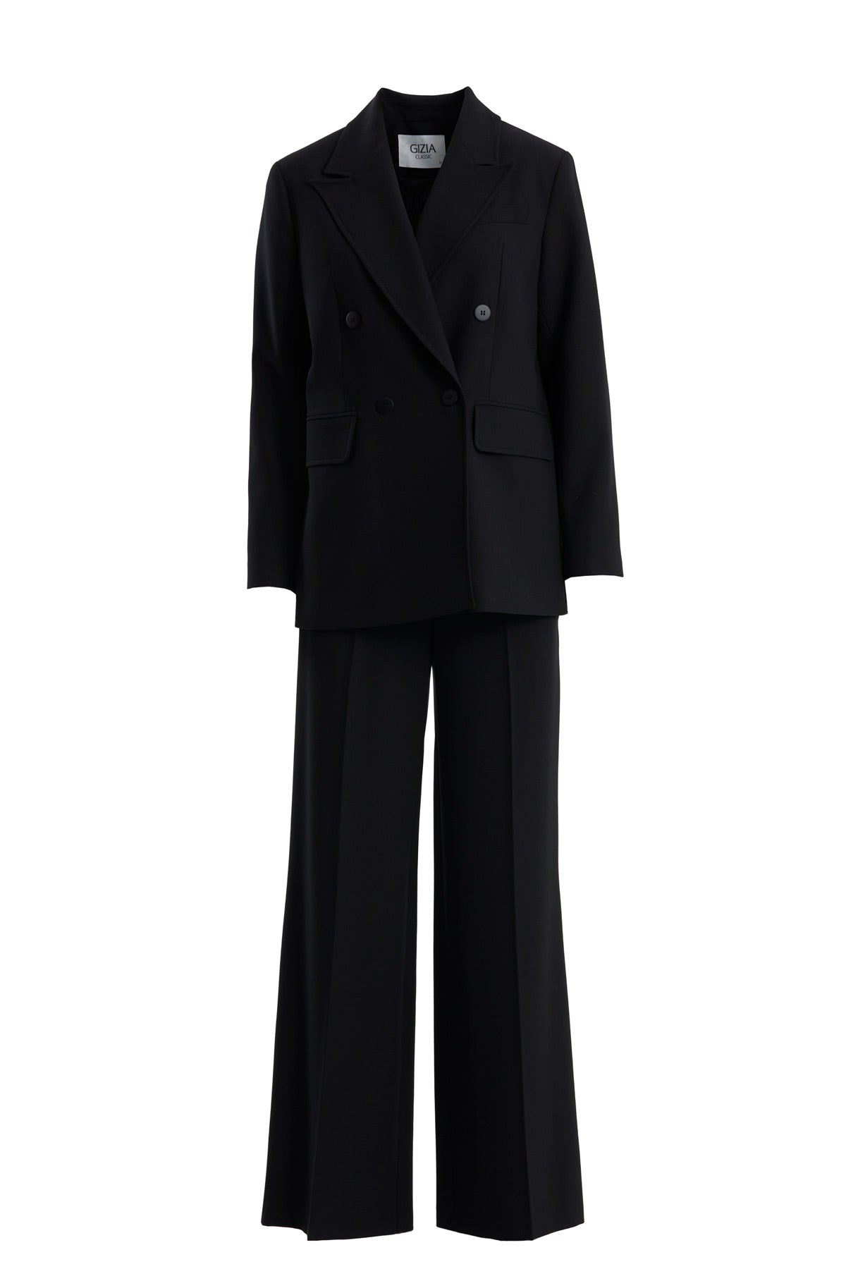 Black Double-Breasted Blazer and Pants Suit