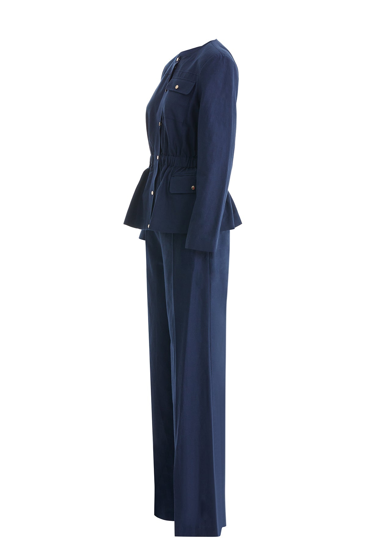 Dark Navy Jacket and Straight-Leg Pants Set